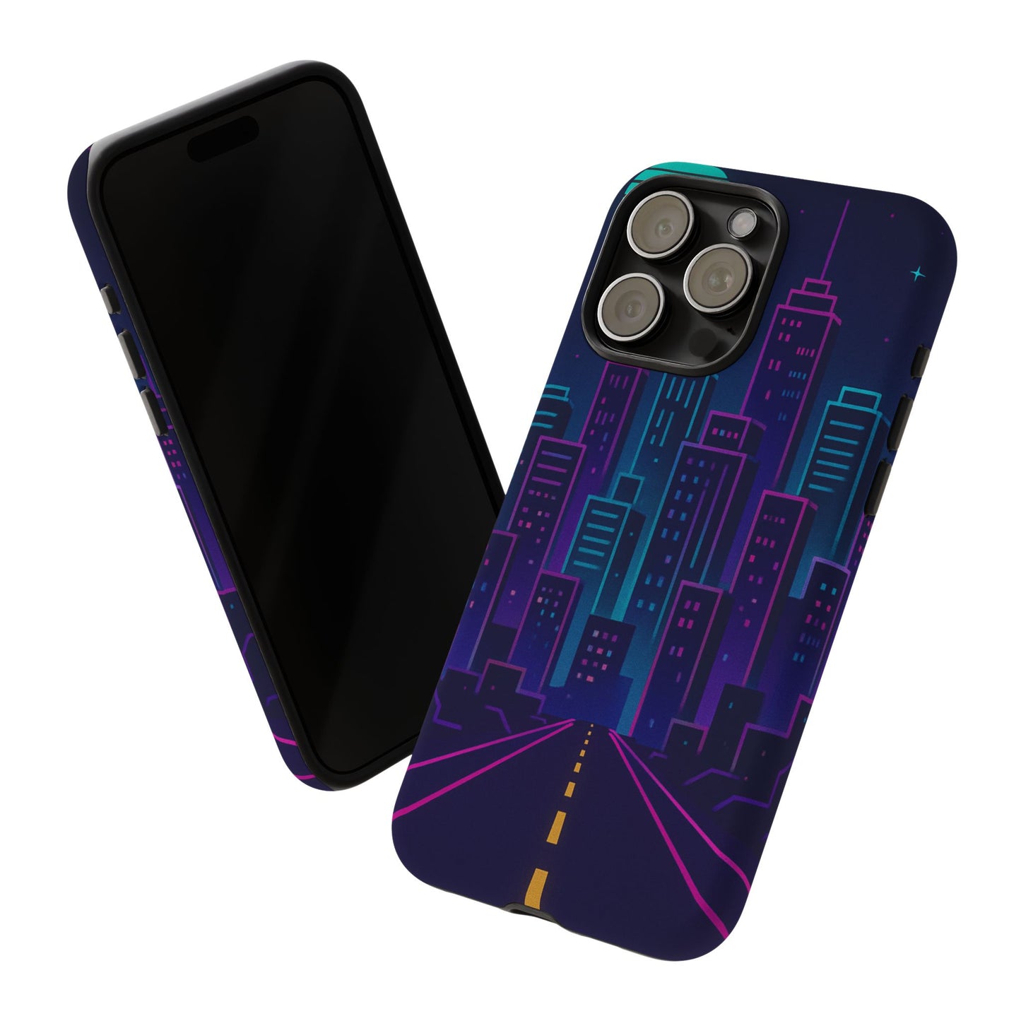 Cityscape Phone Case, Tough Cases, Urban Style, Nighttime Vibe, Phone Cover, Gift for City Lovers, Modern Design