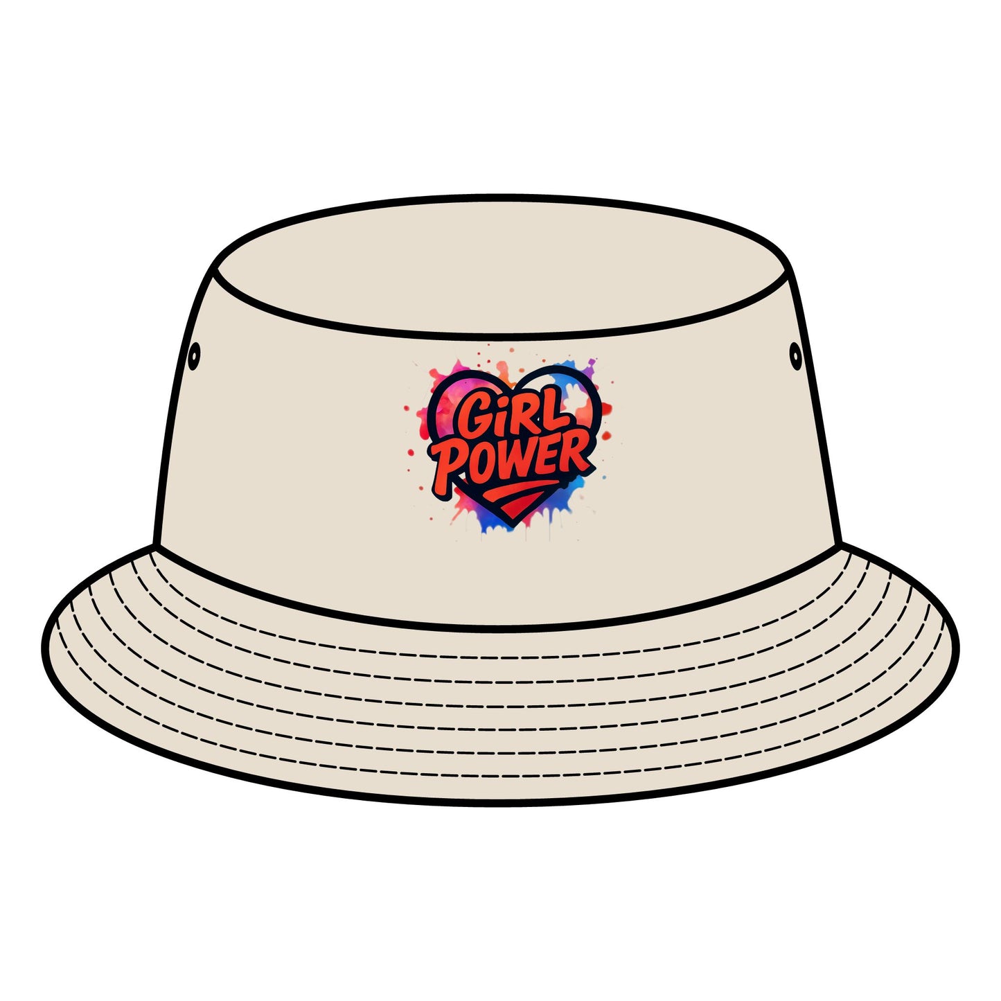 Empowering Girl Power Bucket Hat, Fashion Accessory, Summer Wear, Gift for Her, Festival Hat, Everyday Style
