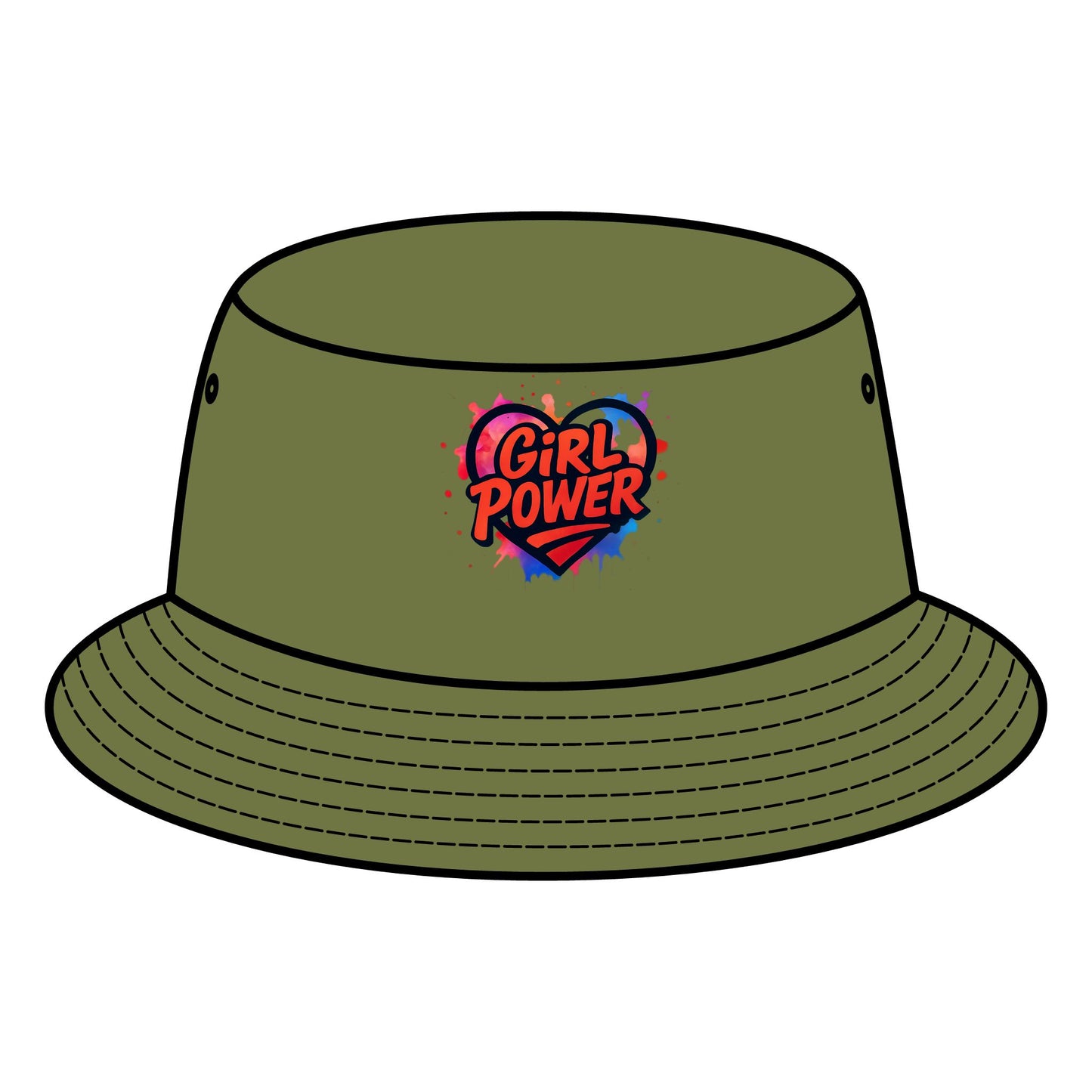 Empowering Girl Power Bucket Hat, Fashion Accessory, Summer Wear, Gift for Her, Festival Hat, Everyday Style