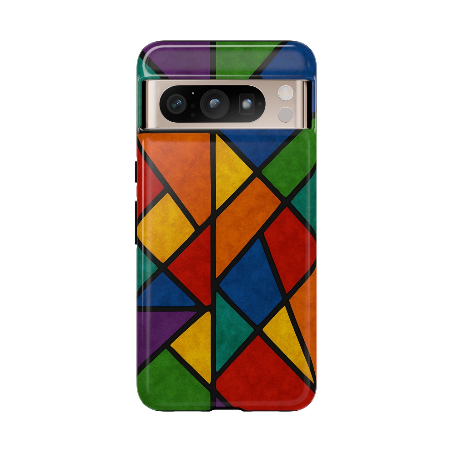 Colorful Phone Case, Stained Glass Pattern, Artistic Phone Cover, Unique Smartphone Protection, Vibrant Gift for All Occasions