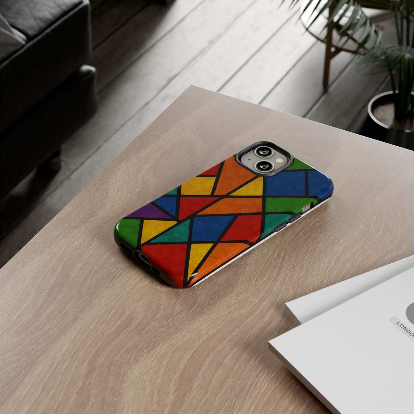 Colorful Phone Case, Stained Glass Pattern, Artistic Phone Cover, Unique Smartphone Protection, Vibrant Gift for All Occasions
