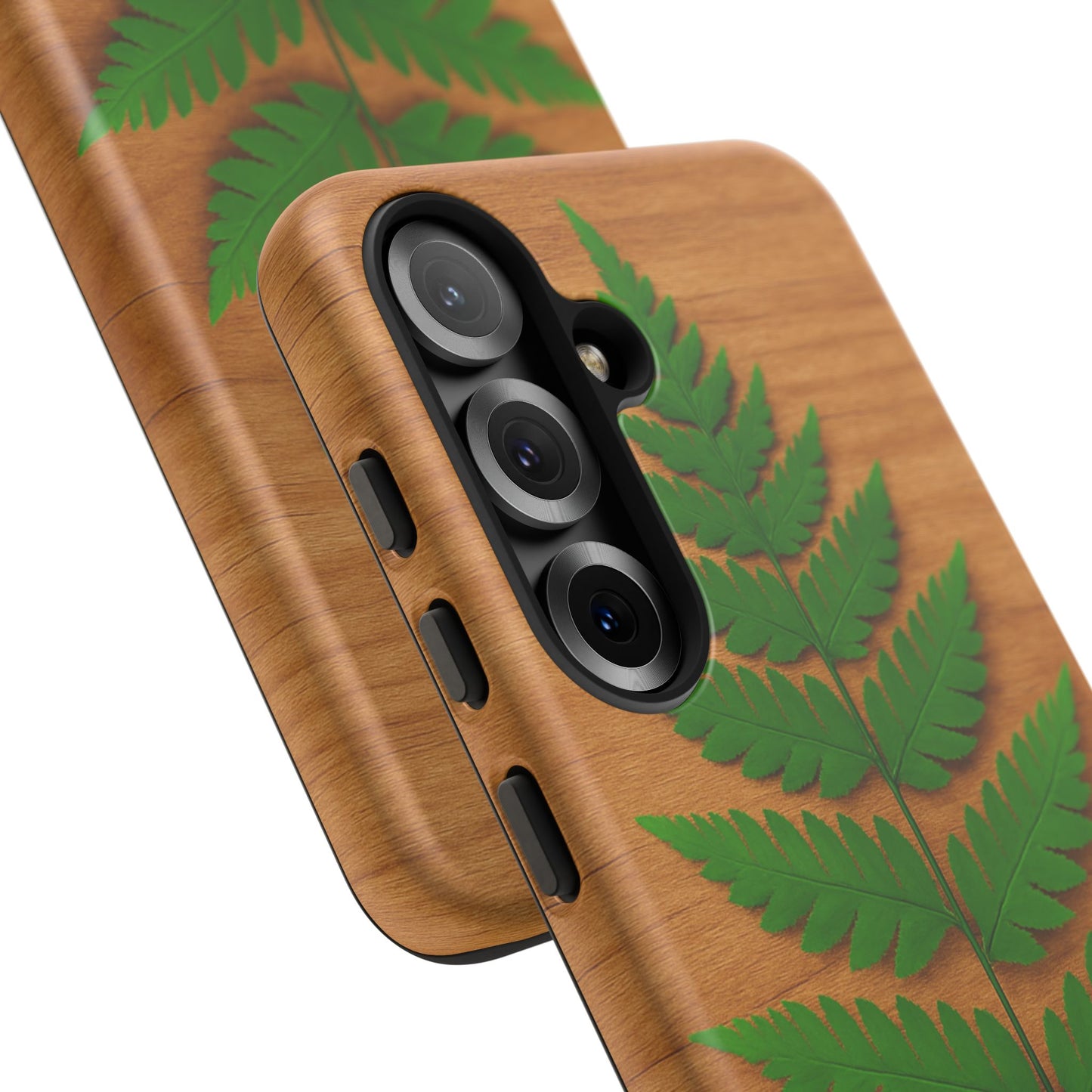 Wooden Fern Phone Case - Eco-Friendly Tough Cases for Nature Lovers, Unique Gift, Customizable Design, Nature-Themed Accessories