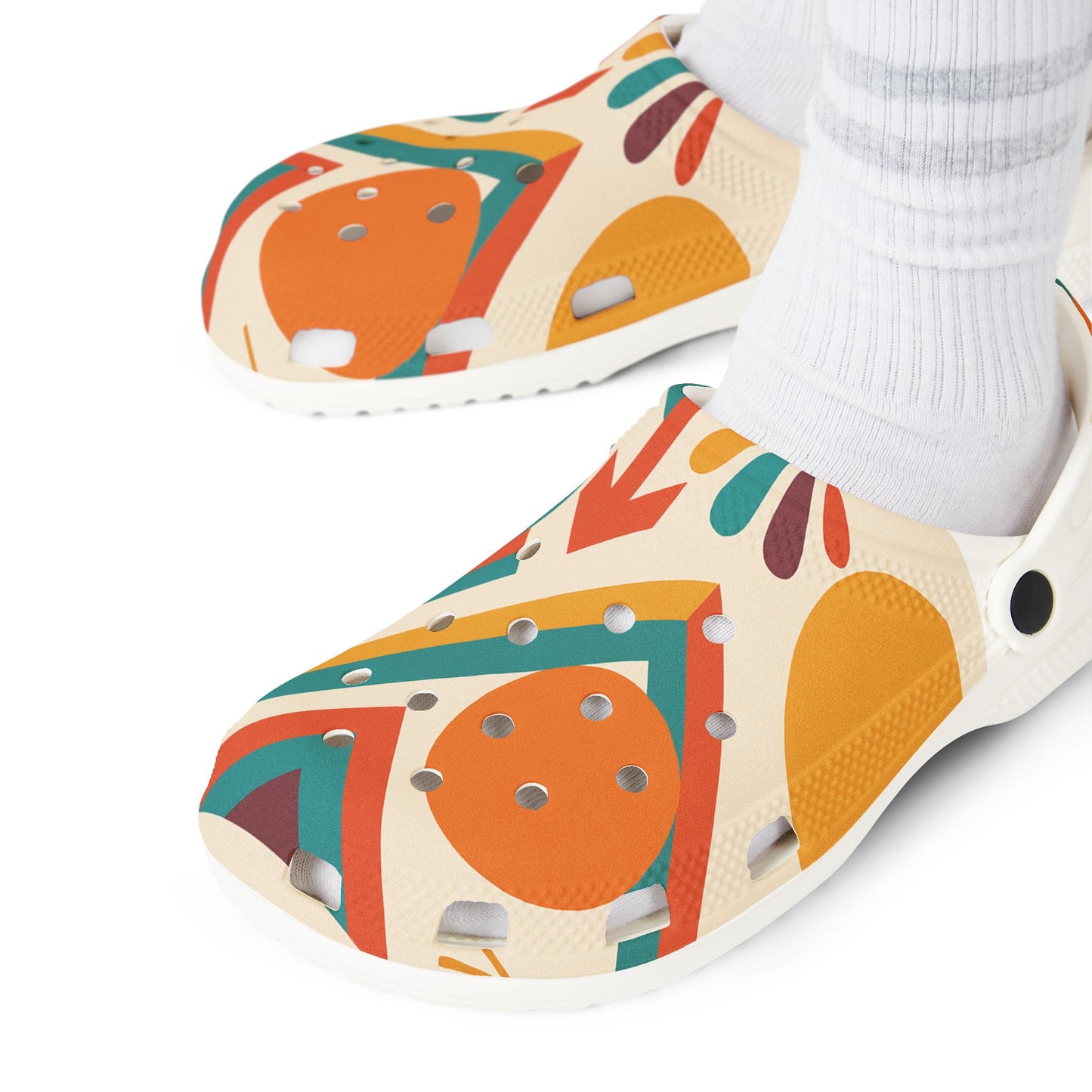 Vibrant EVA Foam Rubber Clogs, Fun Slip-On Shoes, Colorful Patterned Footwear, Casual Summer Shoes, Unique Garden Clogs
