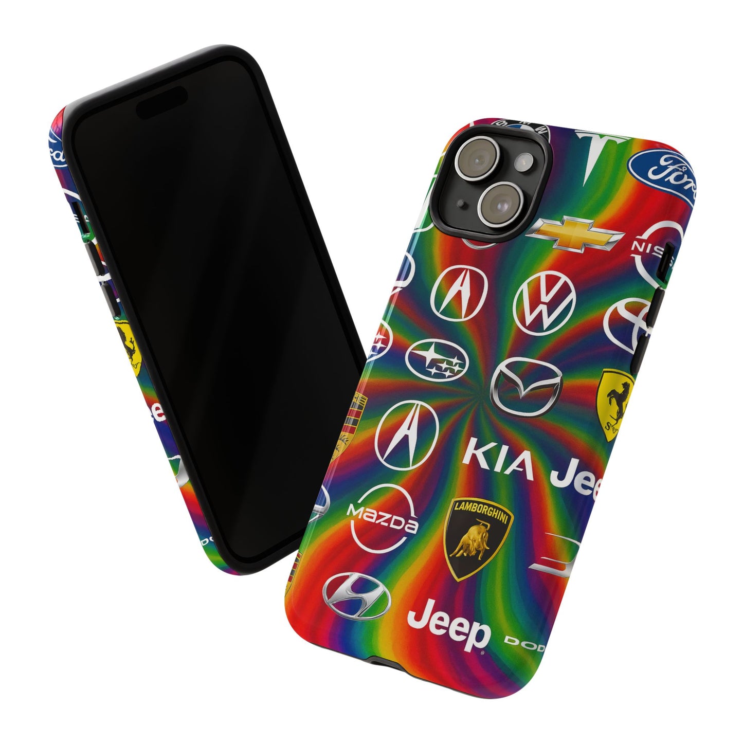 Colorful Car Logos Phone Case - Vibrant Tough Cases for Auto Enthusiasts, Unique Gift for Birthdays, Car Events, and Holidays
