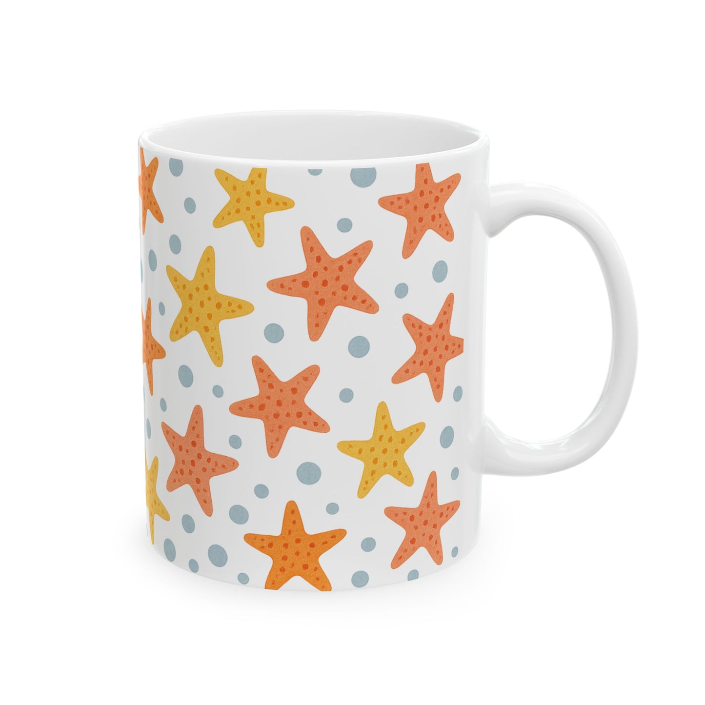 Beach Vibes Starfish Ceramic Mug - Perfect Gift for Summer, Coastal Decor, Coffee Lover, Beach House, Ocean Theme