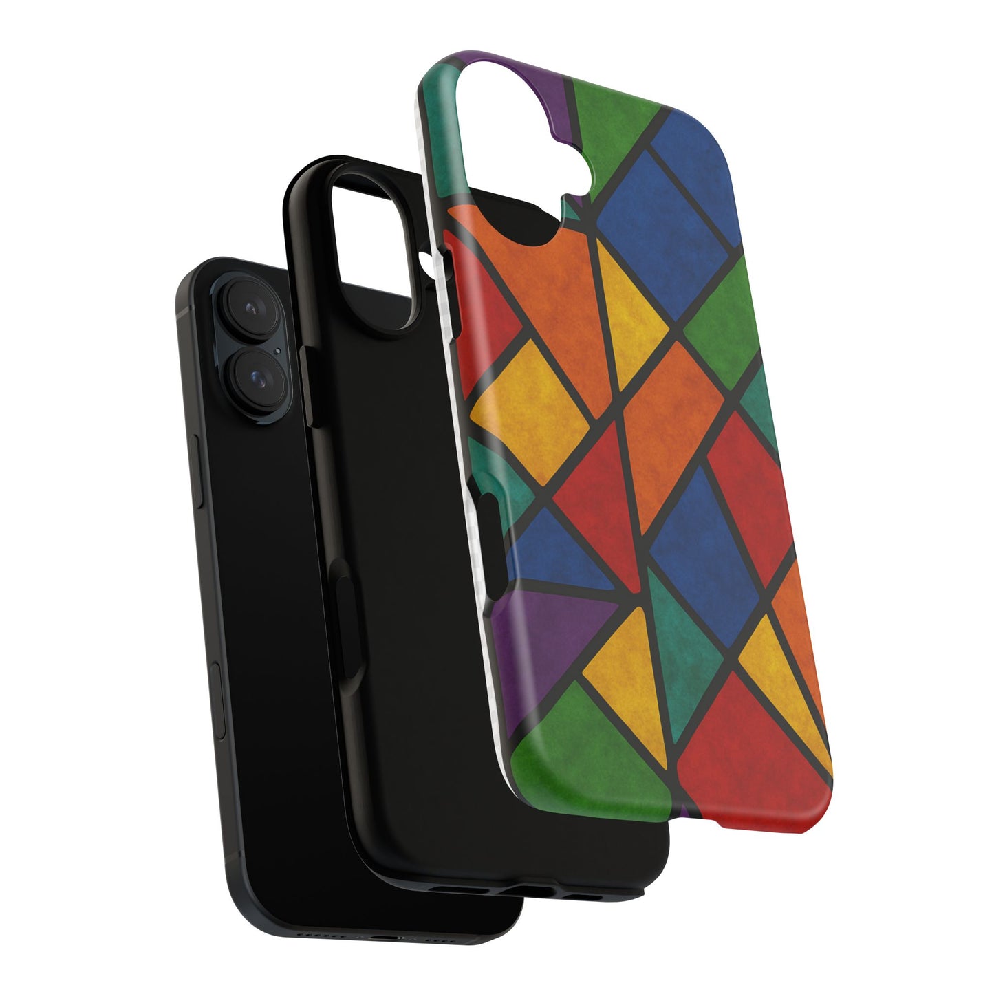 Colorful Phone Case, Stained Glass Pattern, Artistic Phone Cover, Unique Smartphone Protection, Vibrant Gift for All Occasions