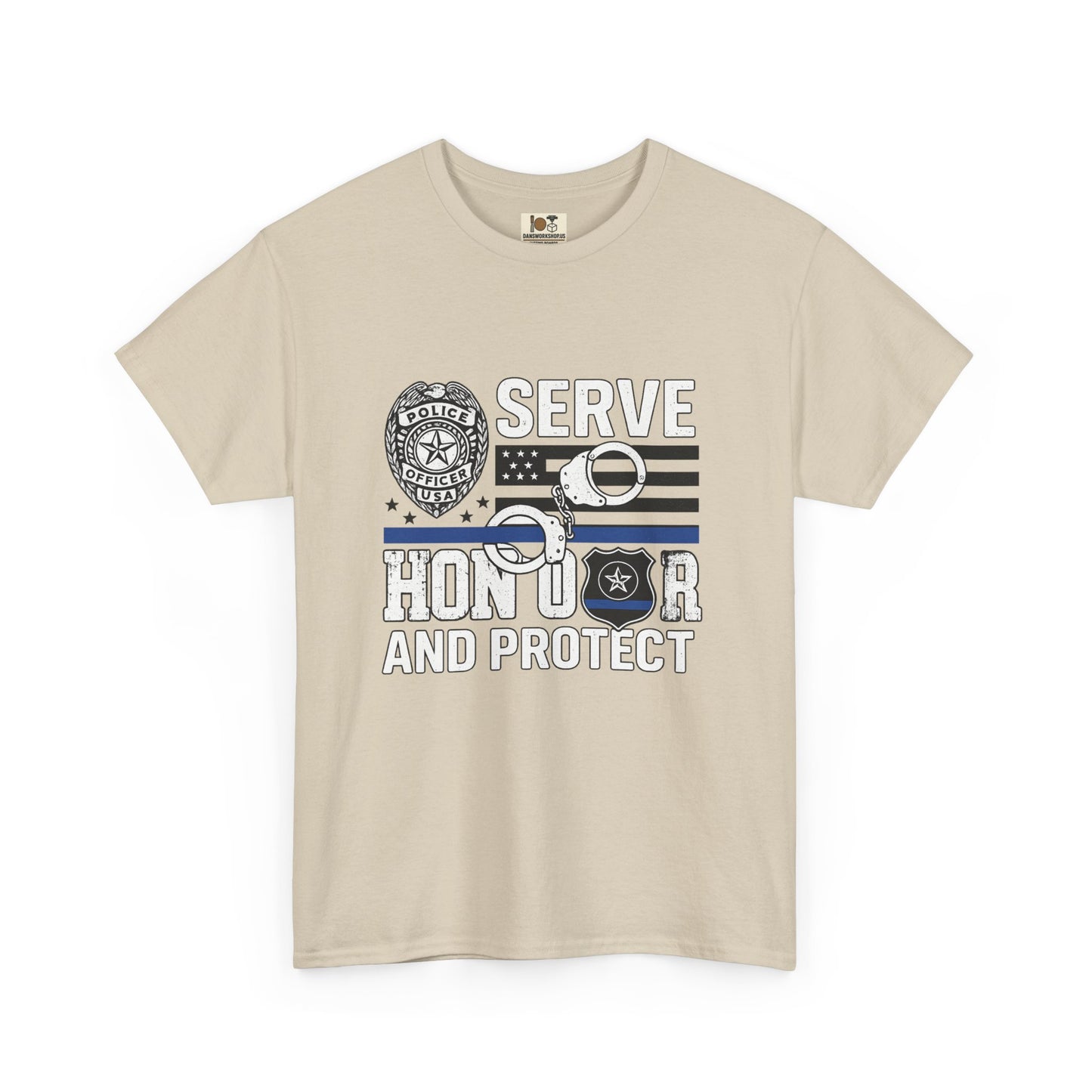 Honor and Protect Tee, Unisex Cotton T-Shirt for Police Support, Serve and Honor Shirt, Gift for Officers, Law Enforcement Apparel