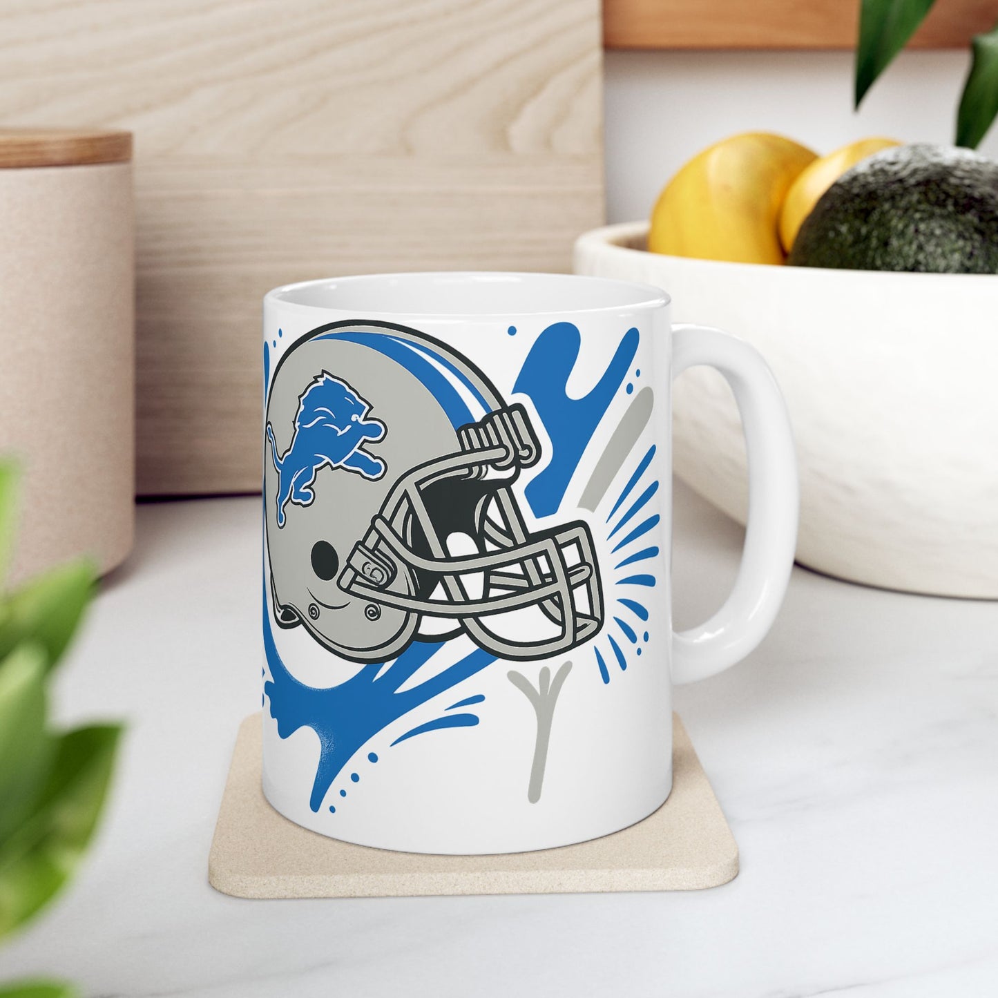 Detroit Lions Ceramic Mug - Perfect for Game Day, Gifts for Fans, NFL Decor, Tailgate Essentials, Sports Collectibles