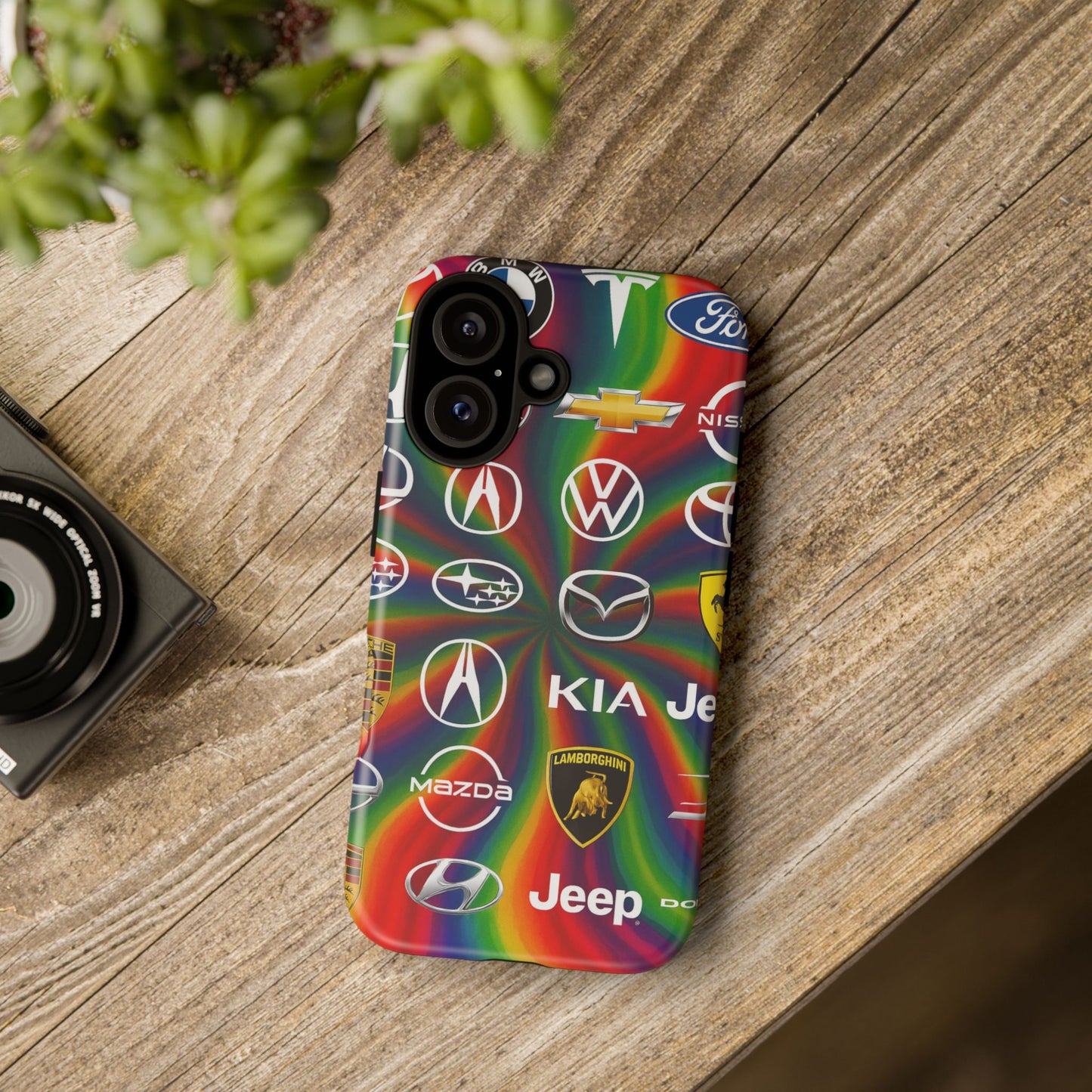 Colorful Car Logos Phone Case - Vibrant Tough Cases for Auto Enthusiasts, Unique Gift for Birthdays, Car Events, and Holidays
