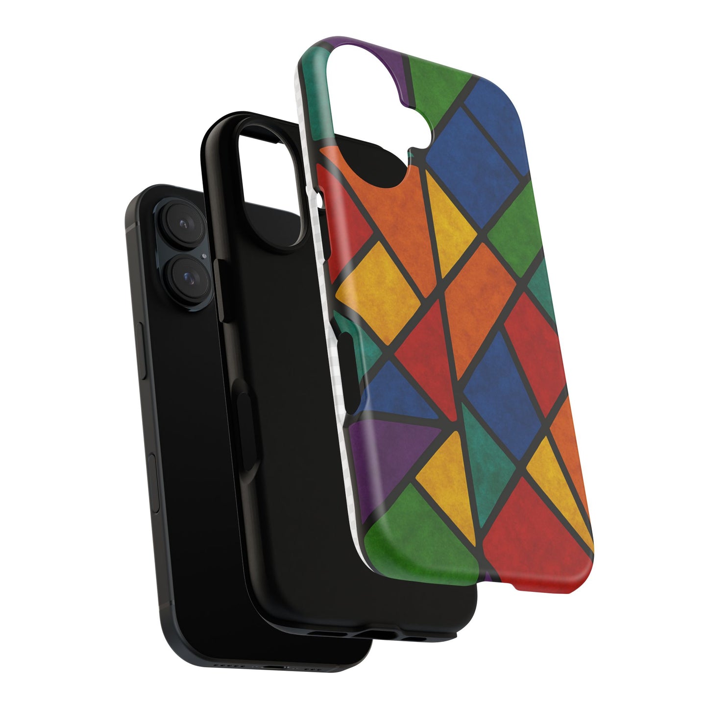 Colorful Phone Case, Stained Glass Pattern, Artistic Phone Cover, Unique Smartphone Protection, Vibrant Gift for All Occasions