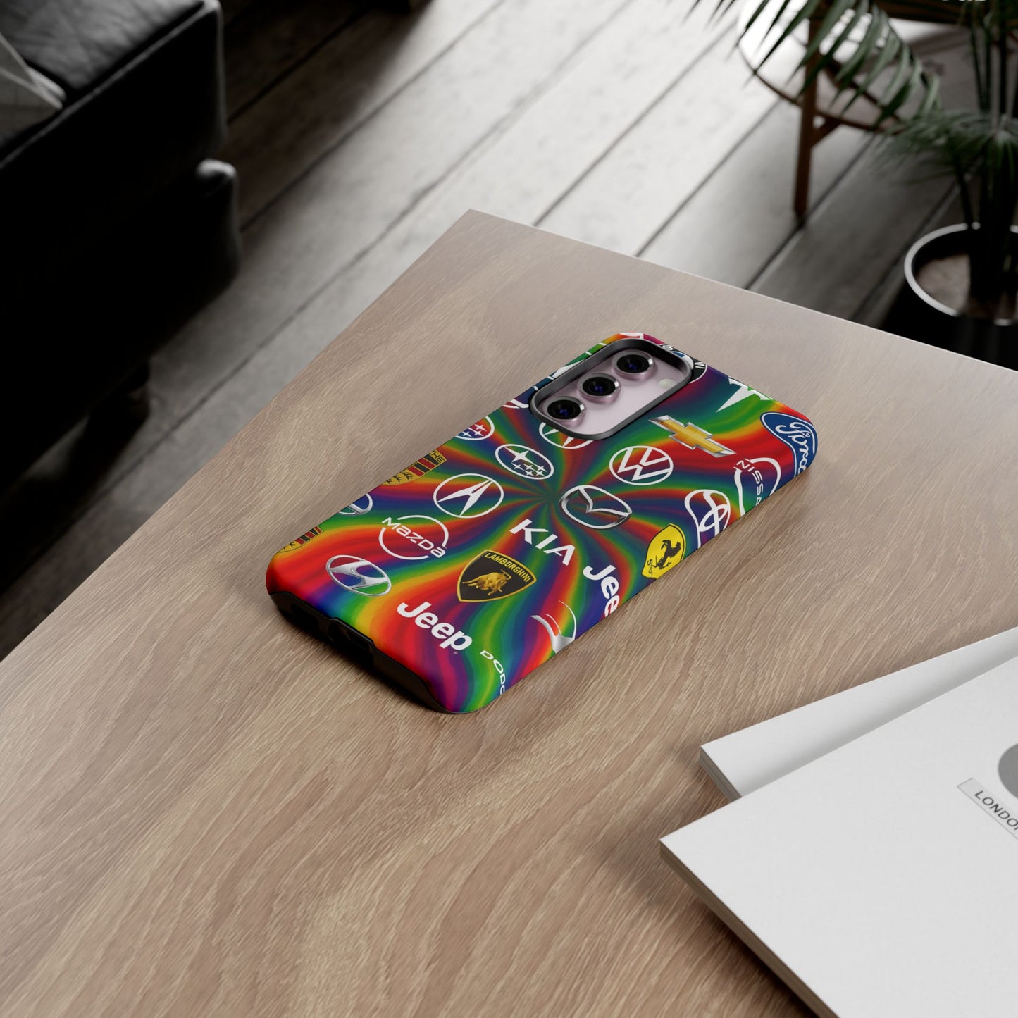 Colorful Car Logos Phone Case - Vibrant Tough Cases for Auto Enthusiasts, Unique Gift for Birthdays, Car Events, and Holidays