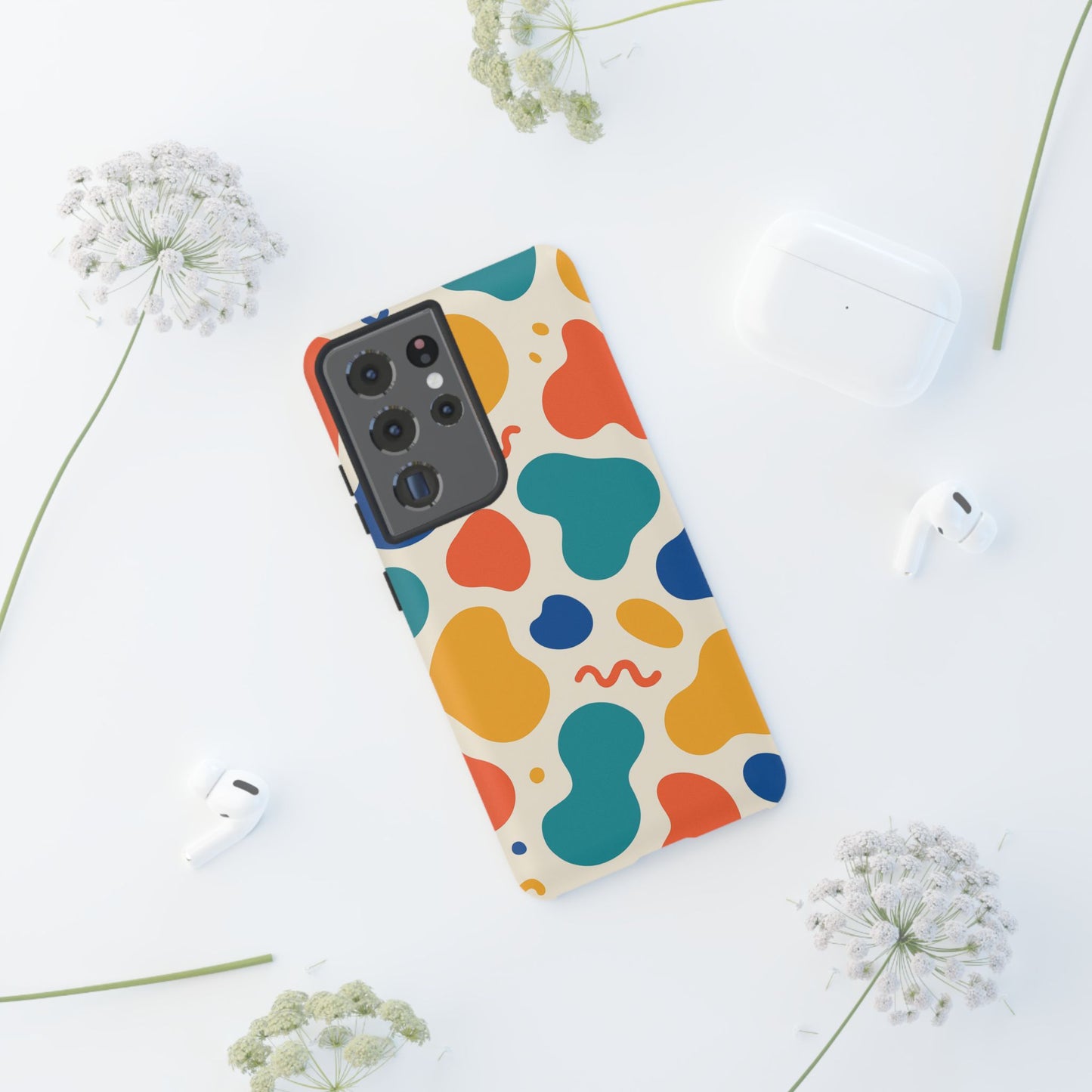 Colorful Phone Case with Abstract Design, Stylish Phone Cover, Trendy Tech Accessory for Her, Unique Gift Idea, Fun Patterned Case