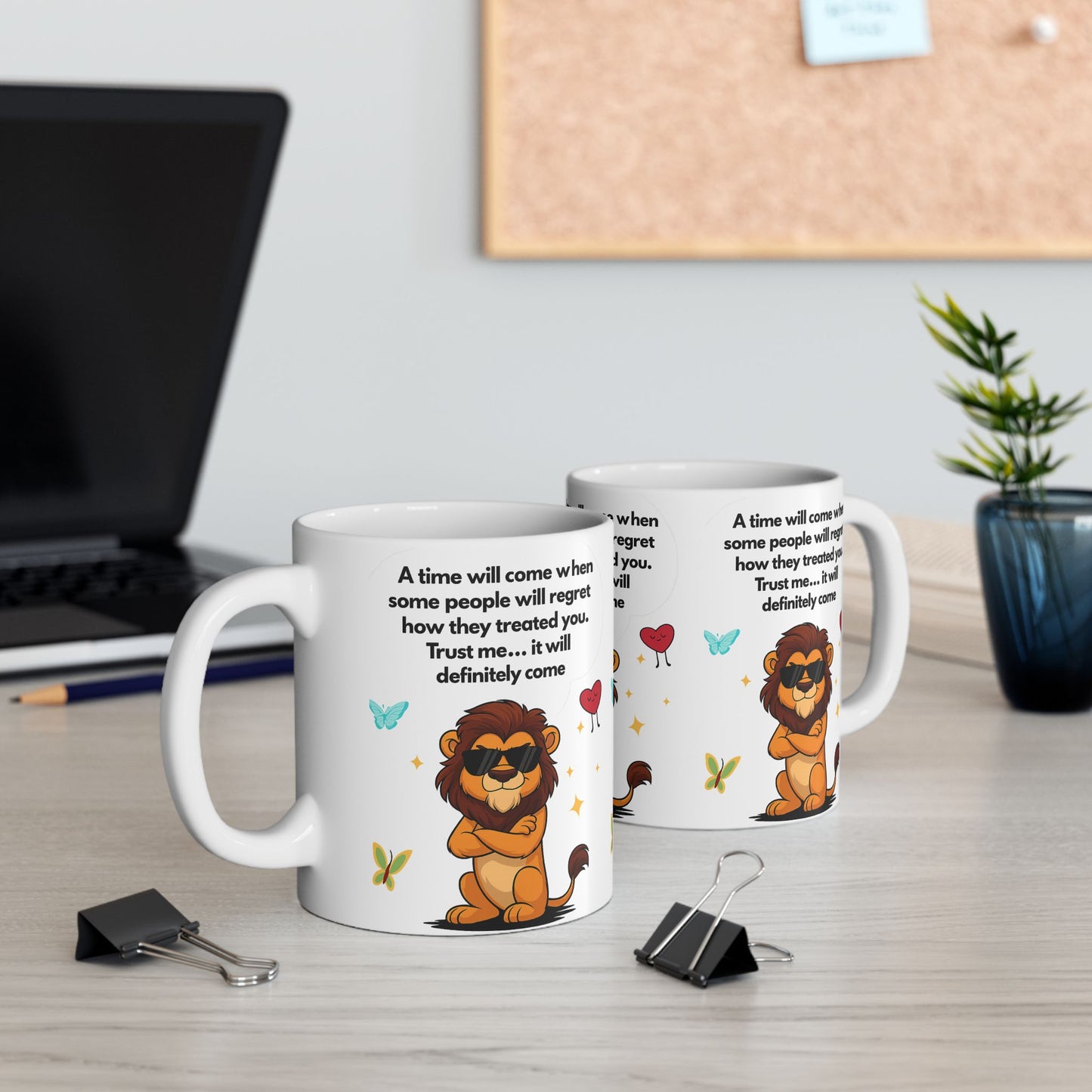 Confident Lion Quote Mug | Gift for Friends, Motivational Ceramic Mug, Cute Animal Design, Coffee Tea Cup, Positive Vibes