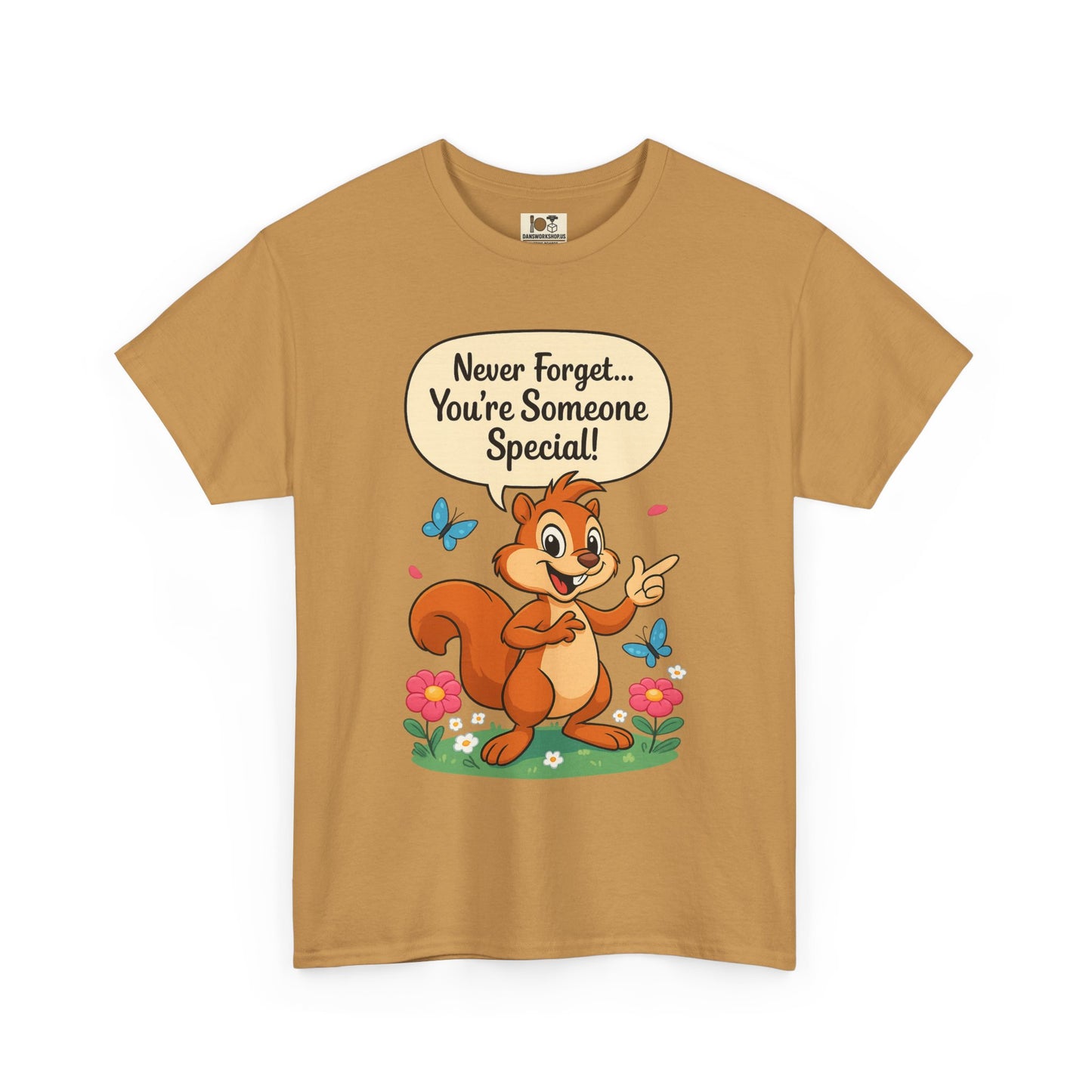 Special Message Unisex Tee, Positive Affirmation Shirt, Cute Squirrel Graphic Tee, Gift for Friends, Everyday Casual Wear