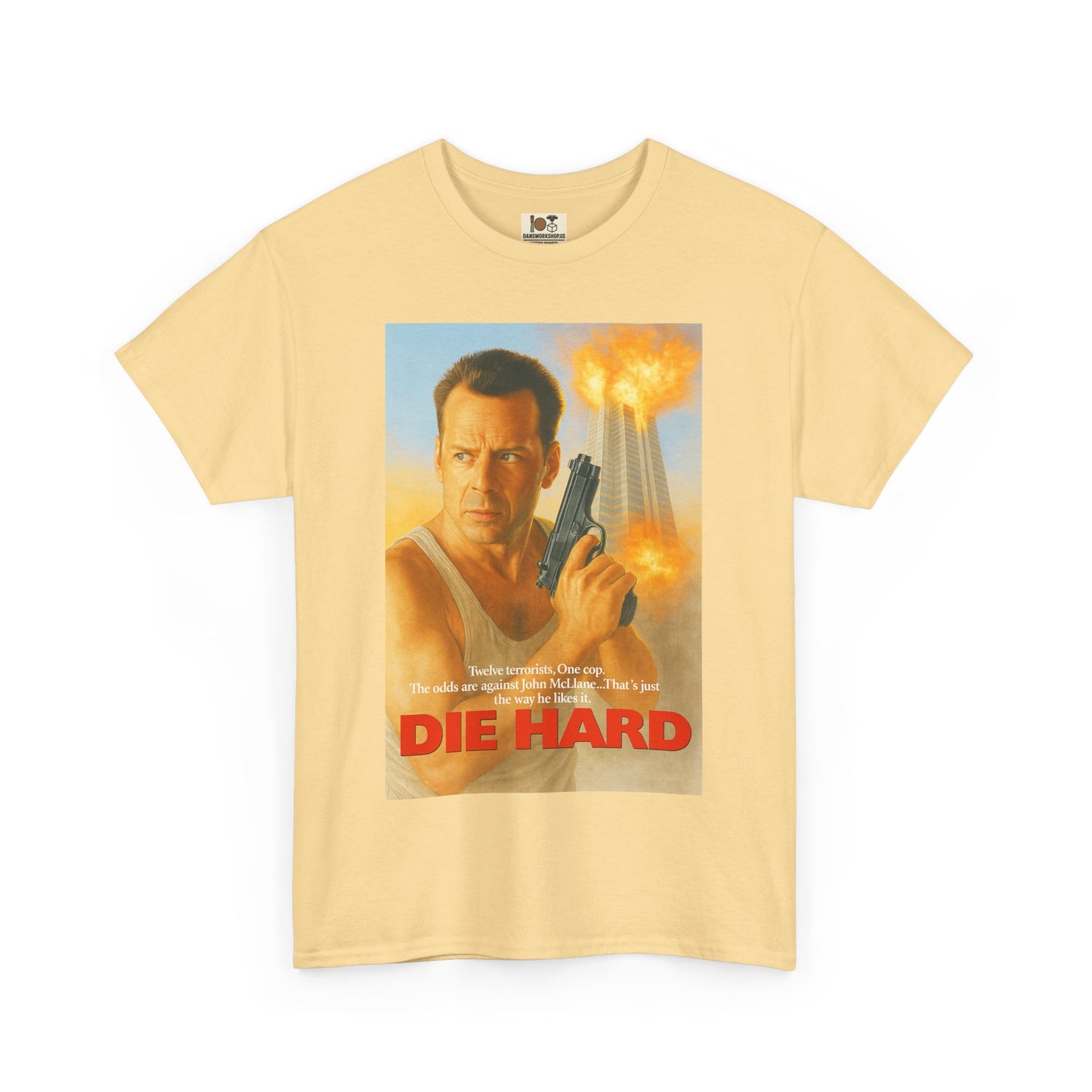 Die Hard Unisex Heavy Cotton Tee - Retro Movie Shirt, Action Film Apparel, Gifts for Movie Lovers, Vintage Tee, Casual Wear