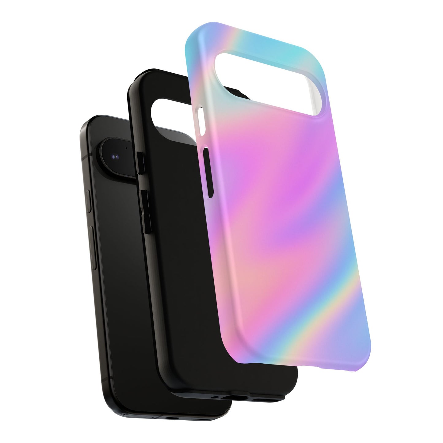 Colorful Holographic Phone Case, Tough Cases for iPhone, Trendy Phone Cover, Unique Gift for Her, Pastel Phone Accessory