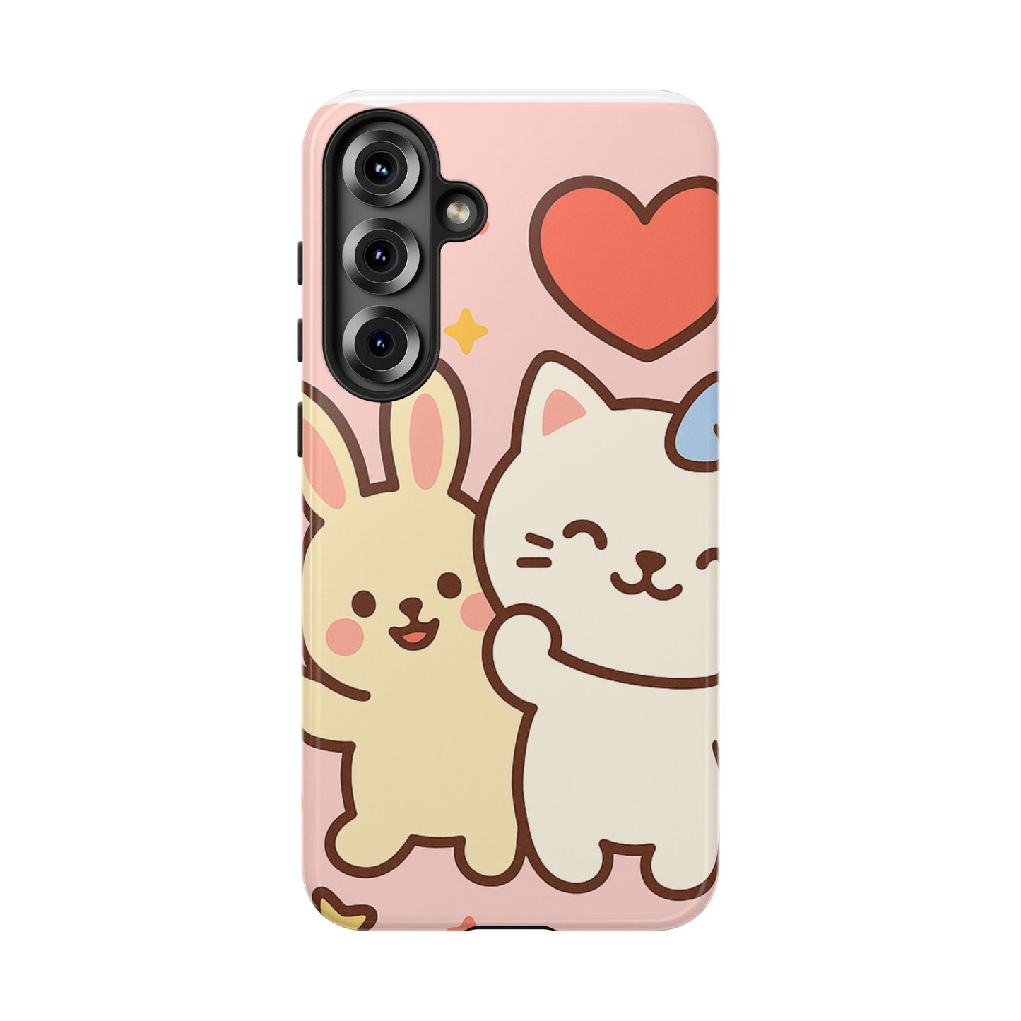 Cute Animal Phone Case -Tough Cases with Bunny and Cat Design, Kawaii Gift for Kids, Birthday, Everyday Use, Phone Accessories, teenage girl