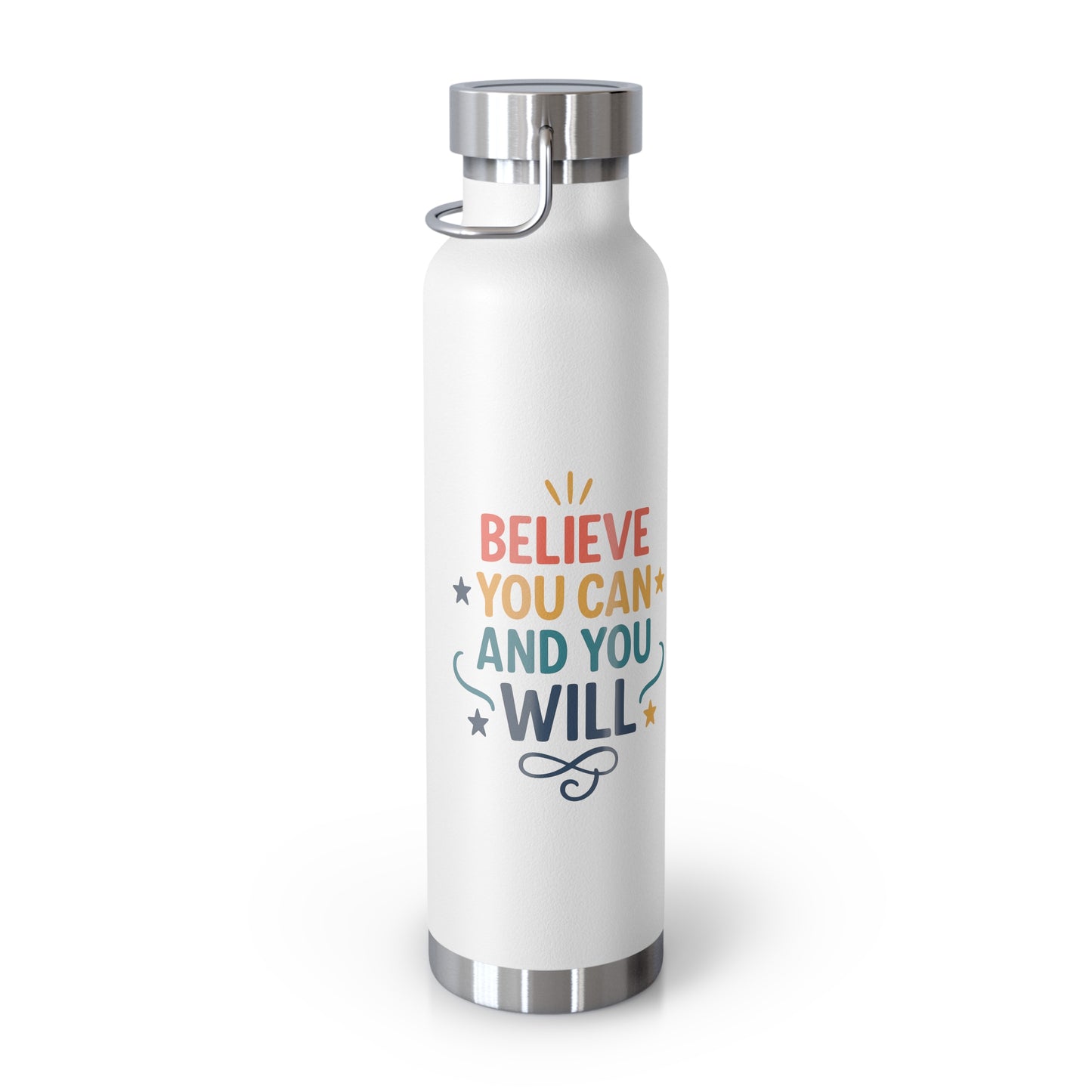 Inspirational Water Bottle, Motivational Travel Mug, Believe You Can Drinkware, Fitness Gifts, Personal Affirmation Bottle