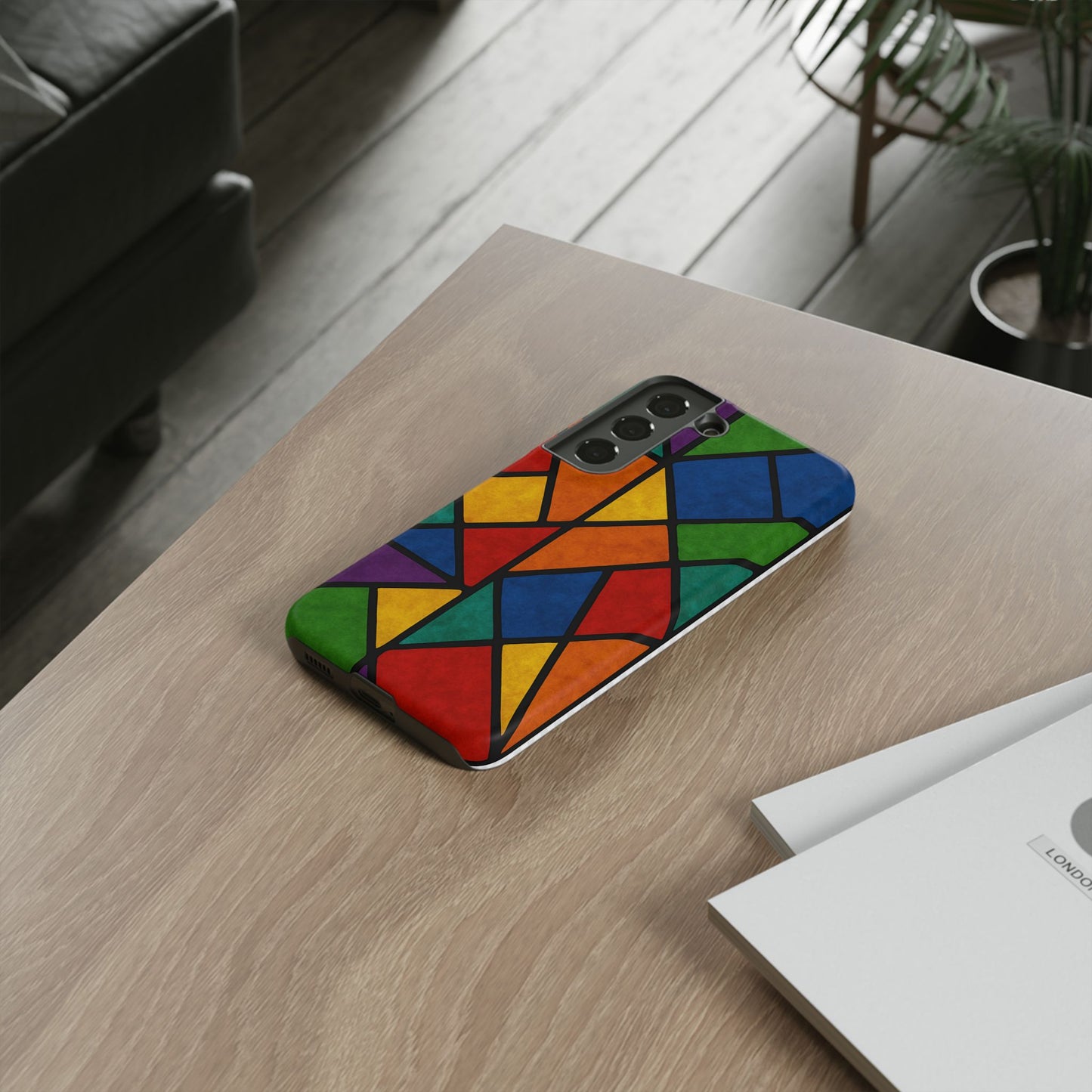Colorful Phone Case, Stained Glass Pattern, Artistic Phone Cover, Unique Smartphone Protection, Vibrant Gift for All Occasions