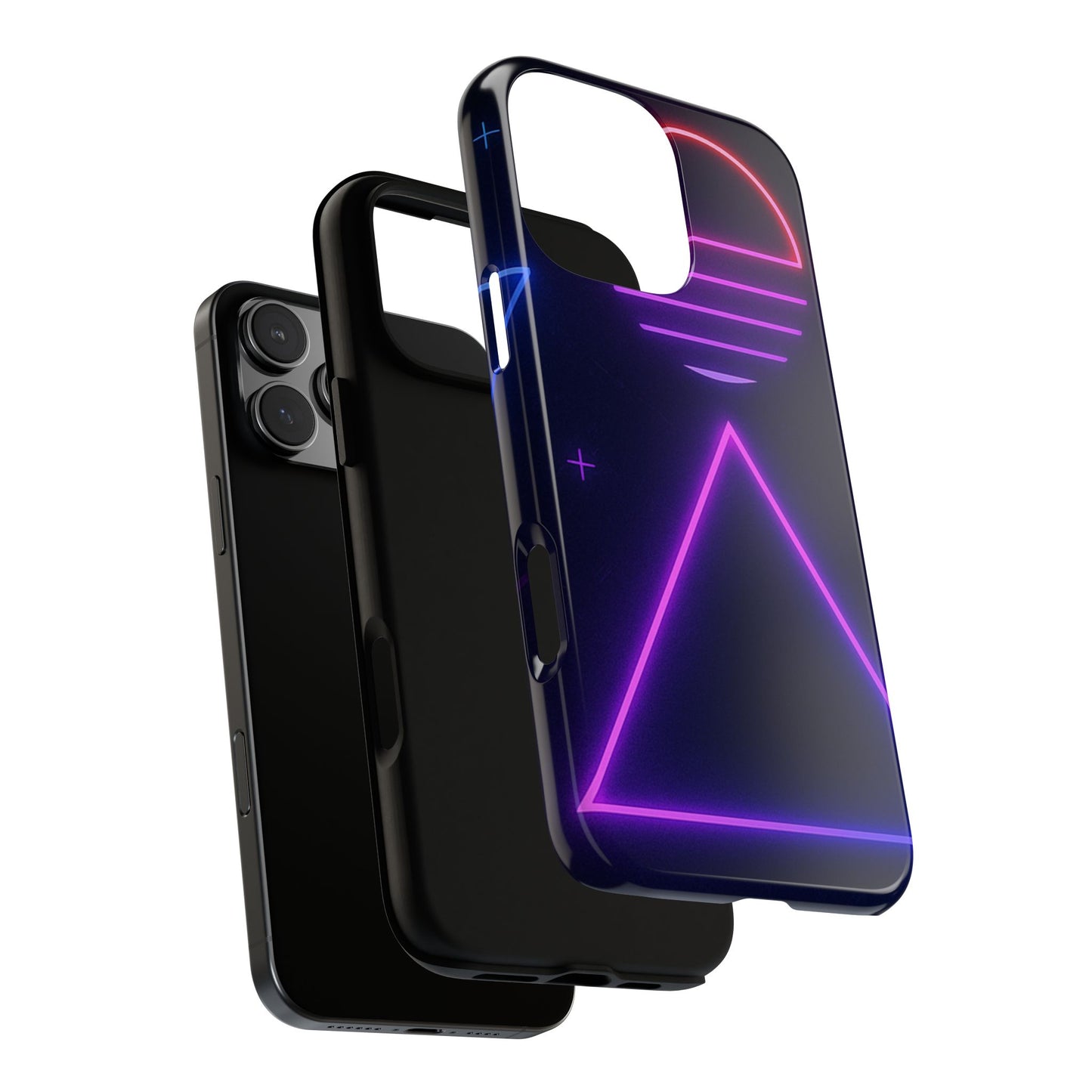 Retro Neon Phone Case, Tough Cases for iPhone, 80s Aesthetic Phone Cover, Abstract Neon Design, Gift for Tech Lovers