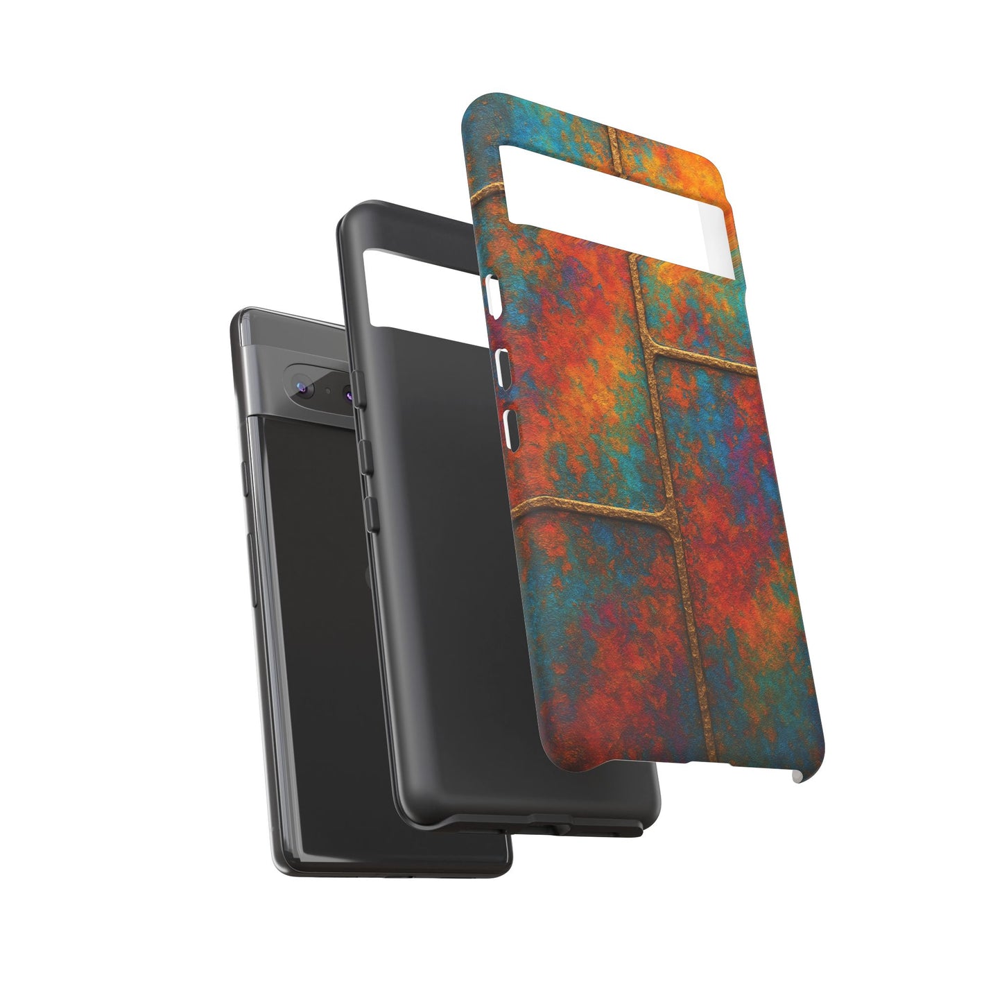 Colorful Textured Phone Case, Vibrant iPhone Cover, Tough Protective Shell, Unique Mobile Accessory, Artisan Phone Protection