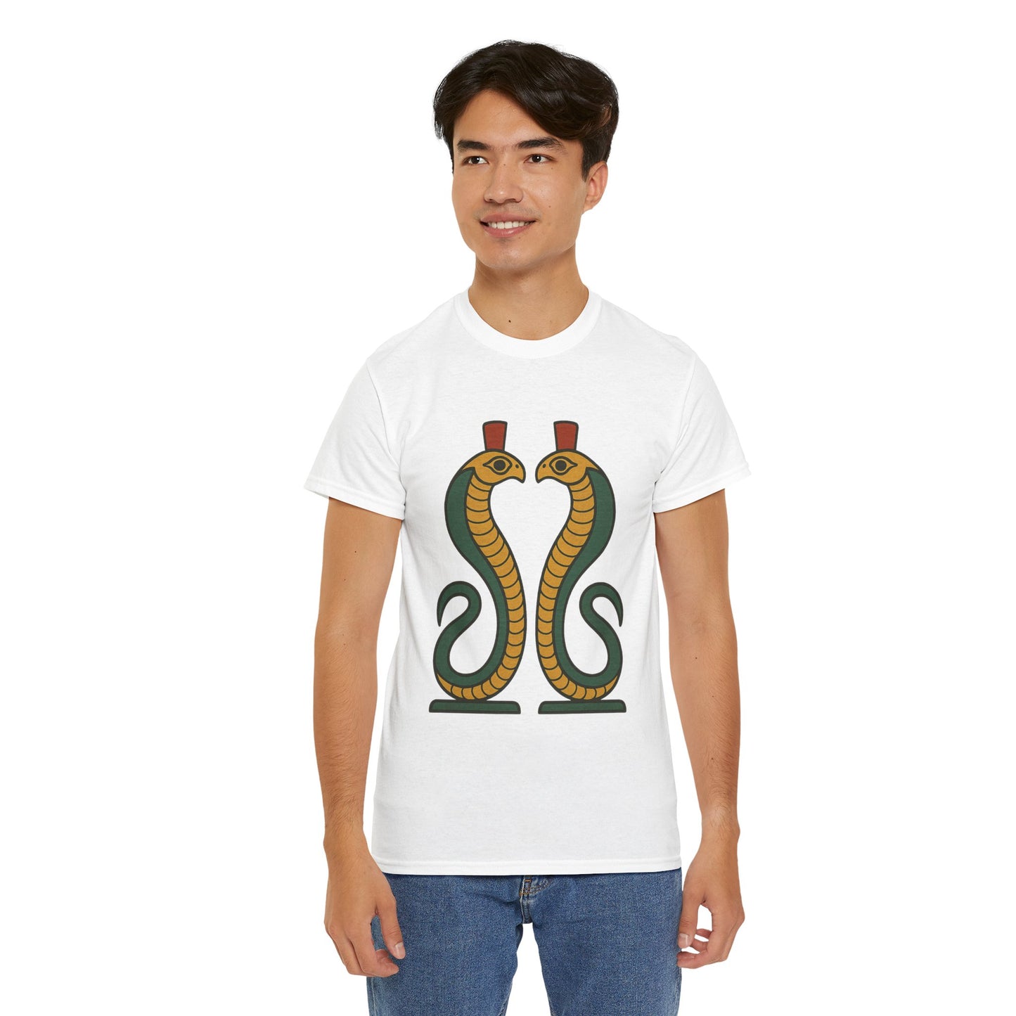 Cobra Graphic Tee - Unisex Heavy Cotton T-Shirt, Vintage Snake T-Shirt, Cool Graphic Tee, Animal Lover Gift, Summer Casual Wear, Egyptian