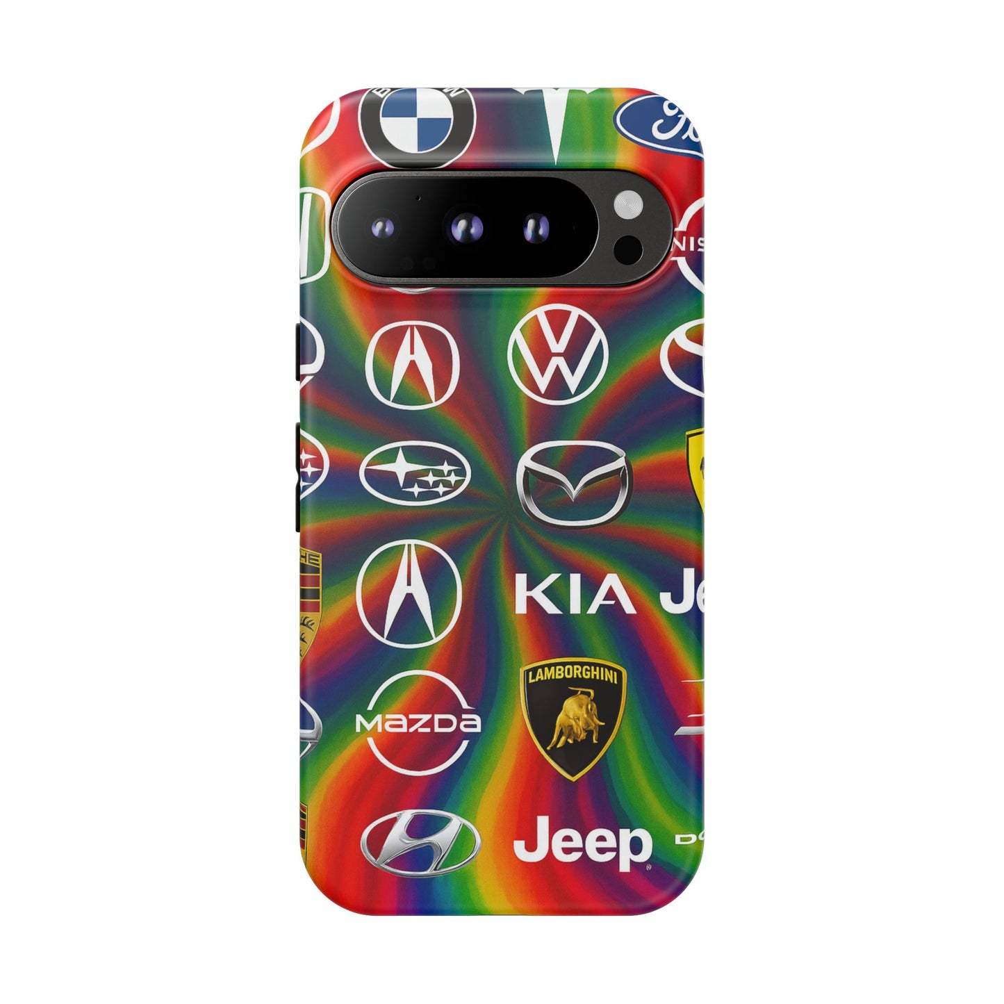 Colorful Car Logos Phone Case - Vibrant Tough Cases for Auto Enthusiasts, Unique Gift for Birthdays, Car Events, and Holidays