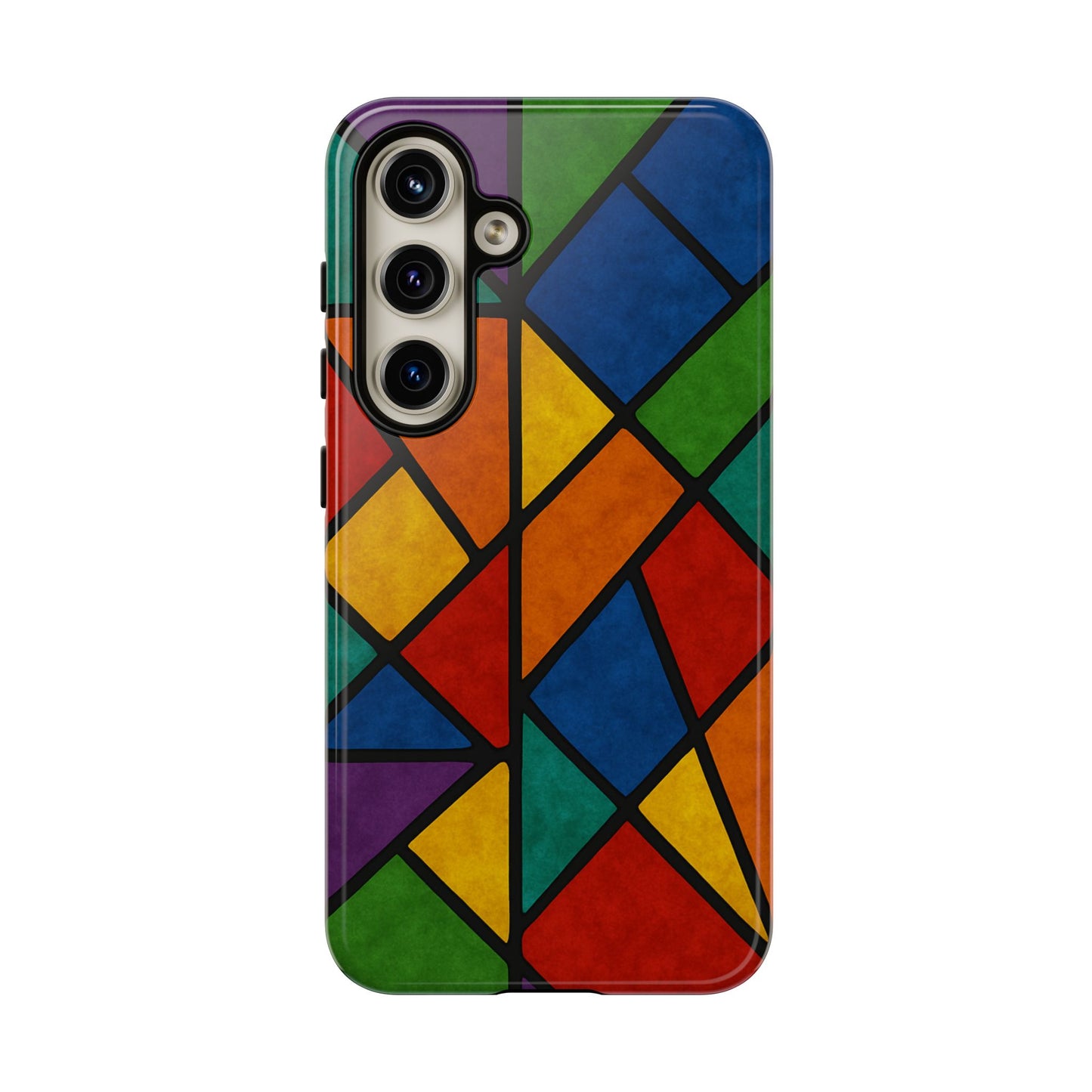 Colorful Phone Case, Stained Glass Pattern, Artistic Phone Cover, Unique Smartphone Protection, Vibrant Gift for All Occasions