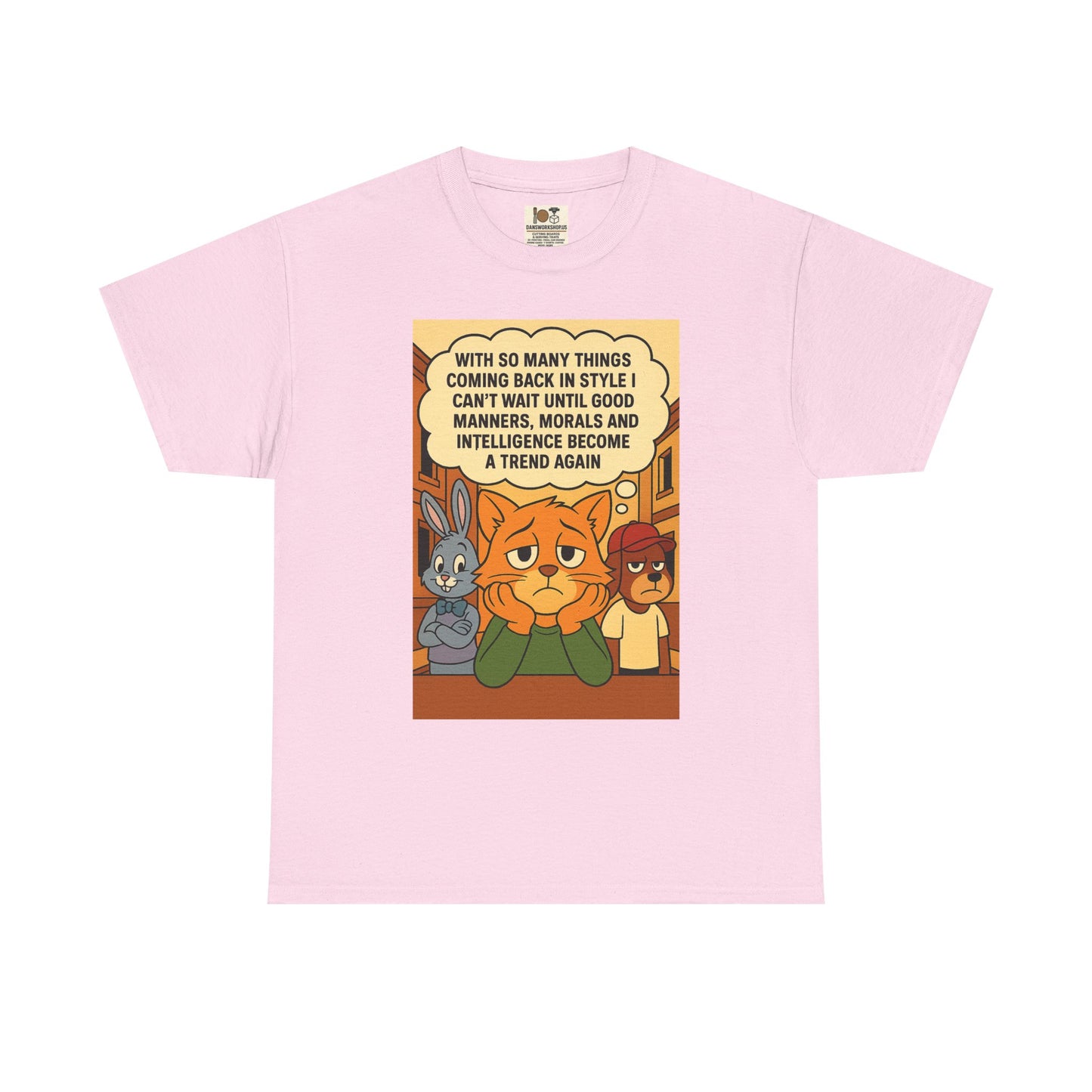 Funny Cat Tee, Unisex Heavy Cotton T-Shirt, Gift for Cat Lovers, Trendy Humor Shirt, Casual Everyday Wear, Unique Animal Design