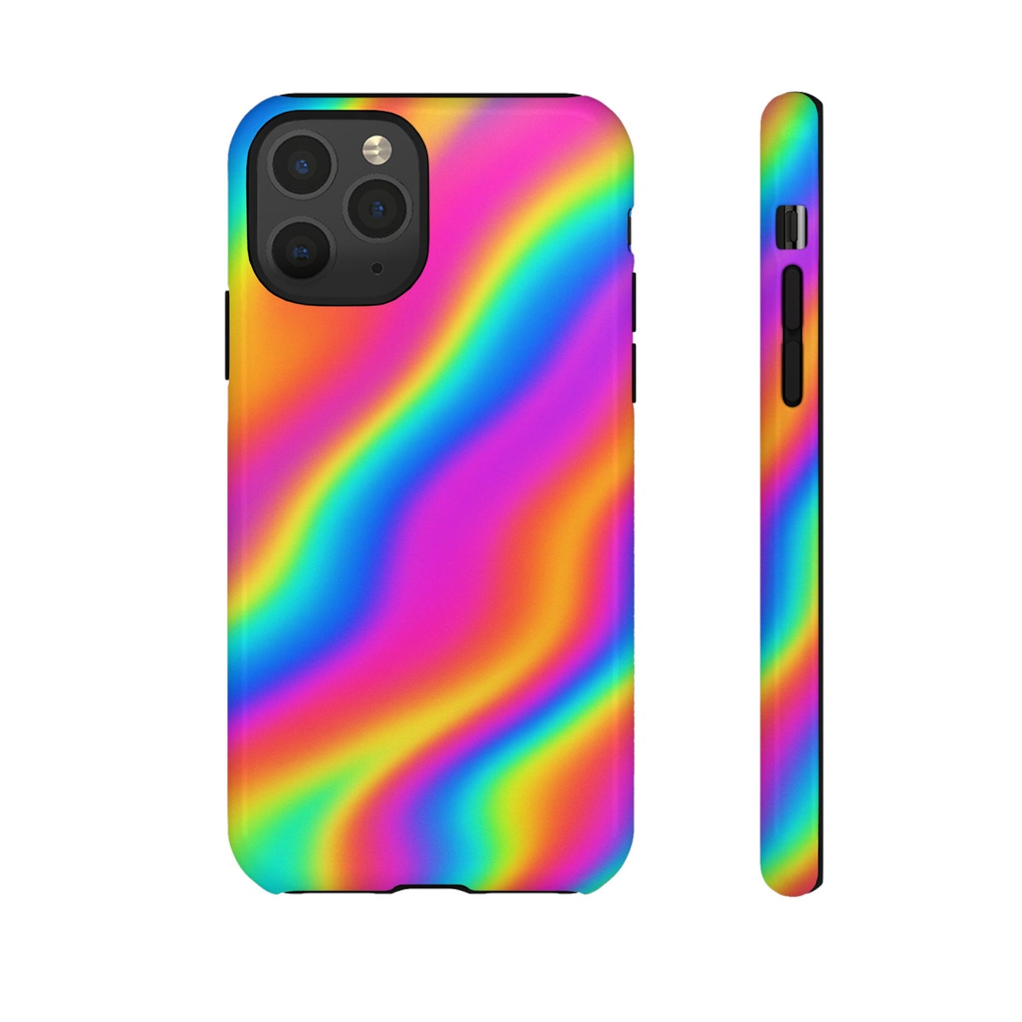 Rainbow Wavy Phone Case - Colorful Tough Cases for Stylish Protection, LGBTQ+ Pride Gift, Trendy Phone Accessory, Birthday, Holiday Present