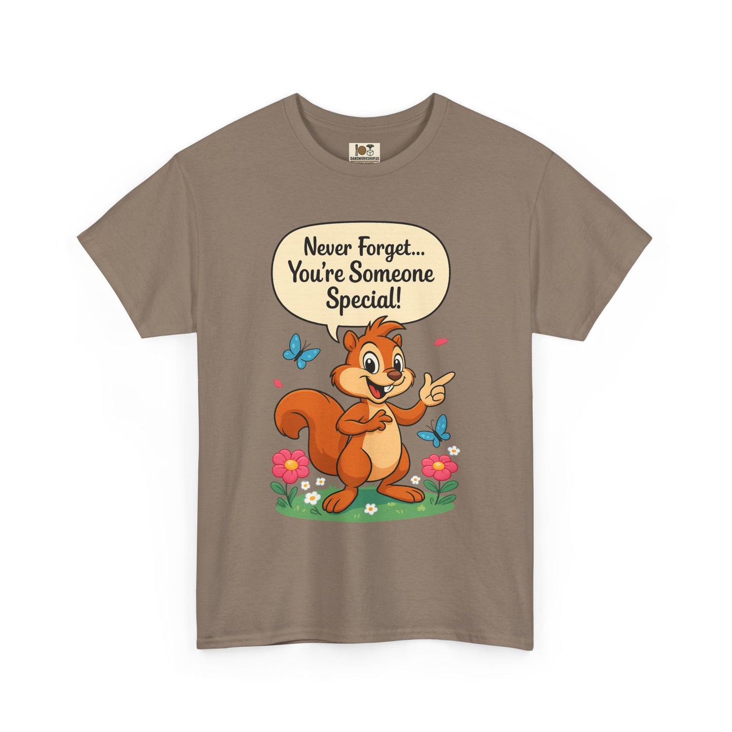 Special Message Unisex Tee, Positive Affirmation Shirt, Cute Squirrel Graphic Tee, Gift for Friends, Everyday Casual Wear
