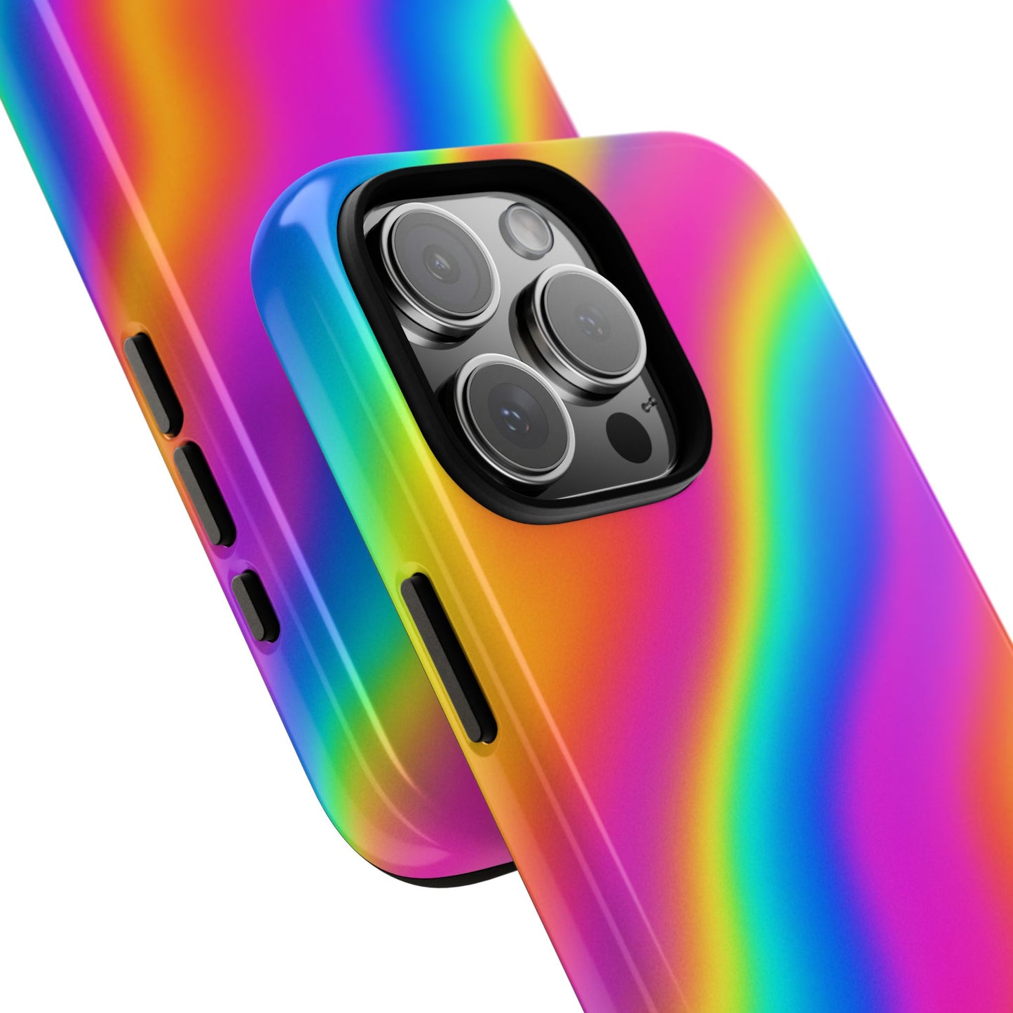 Rainbow Wavy Phone Case - Colorful Tough Cases for Stylish Protection, LGBTQ+ Pride Gift, Trendy Phone Accessory, Birthday, Holiday Present