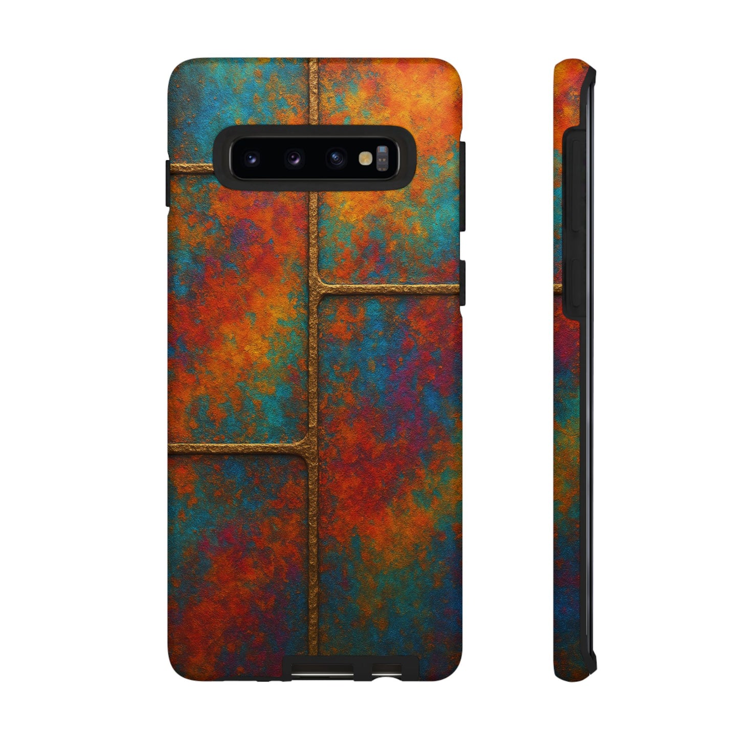 Colorful Textured Phone Case, Vibrant iPhone Cover, Tough Protective Shell, Unique Mobile Accessory, Artisan Phone Protection