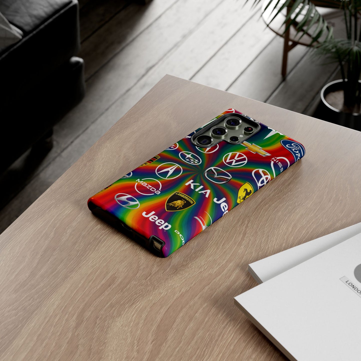 Colorful Car Logos Phone Case - Vibrant Tough Cases for Auto Enthusiasts, Unique Gift for Birthdays, Car Events, and Holidays
