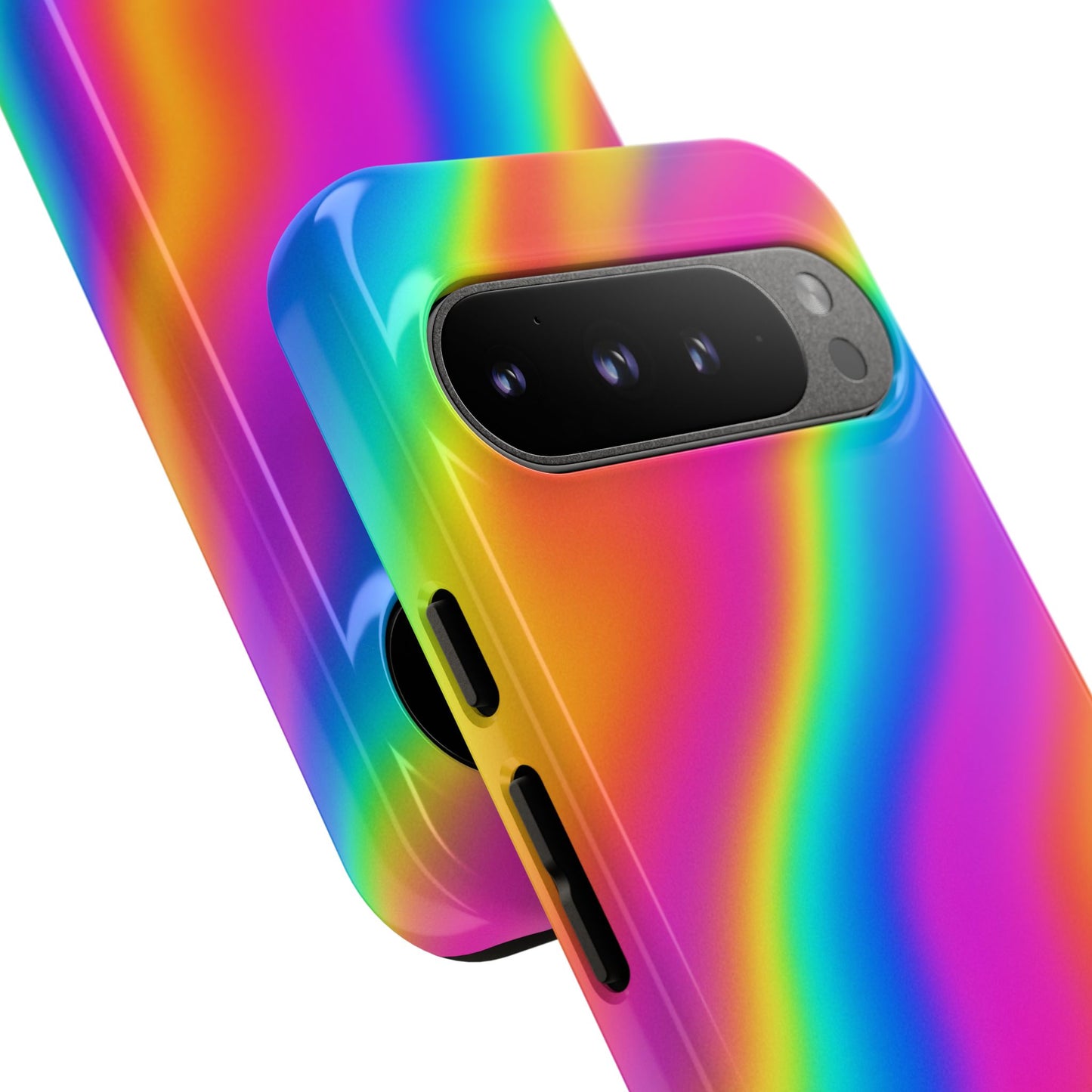 Rainbow Wavy Phone Case - Colorful Tough Cases for Stylish Protection, LGBTQ+ Pride Gift, Trendy Phone Accessory, Birthday, Holiday Present