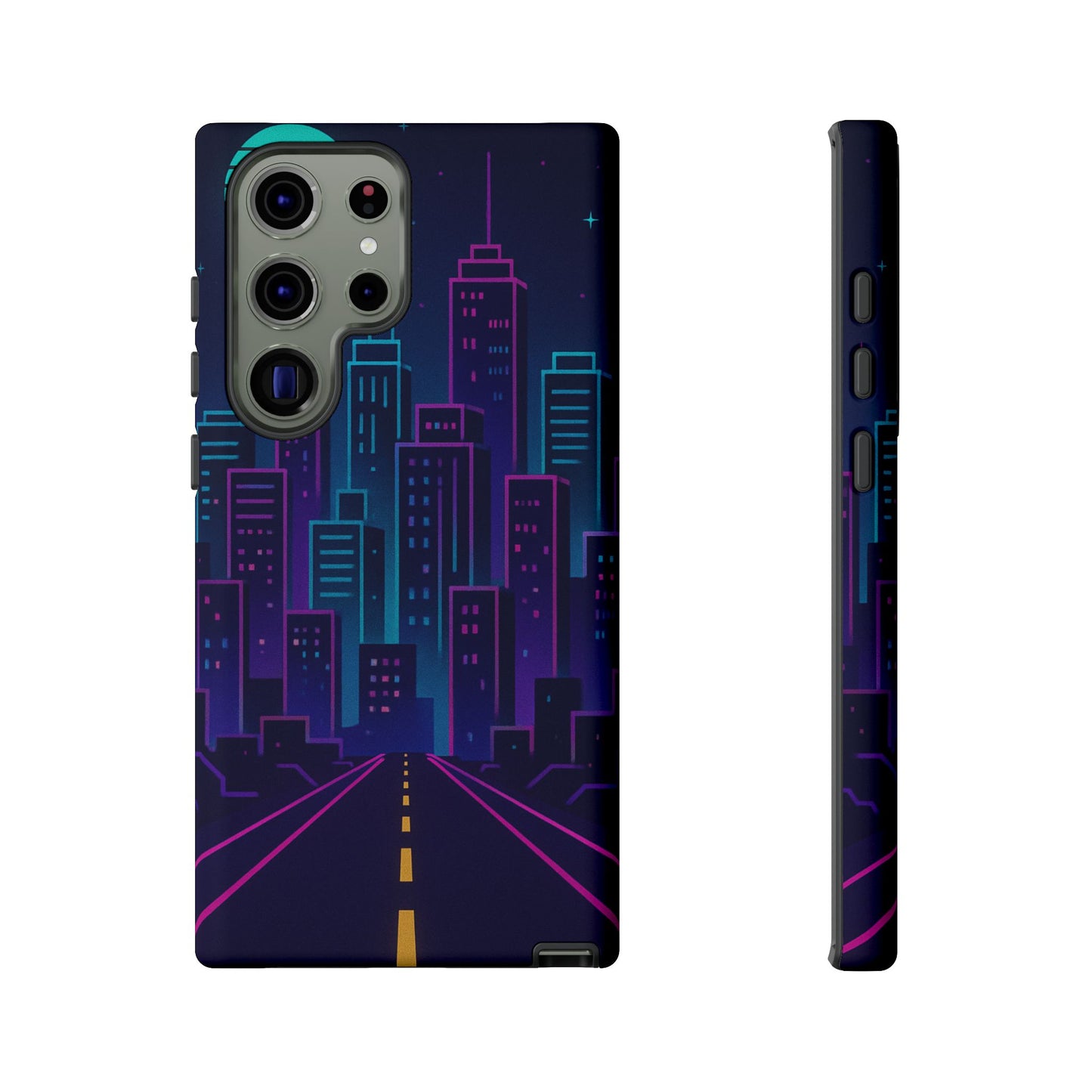 Cityscape Phone Case, Tough Cases, Urban Style, Nighttime Vibe, Phone Cover, Gift for City Lovers, Modern Design