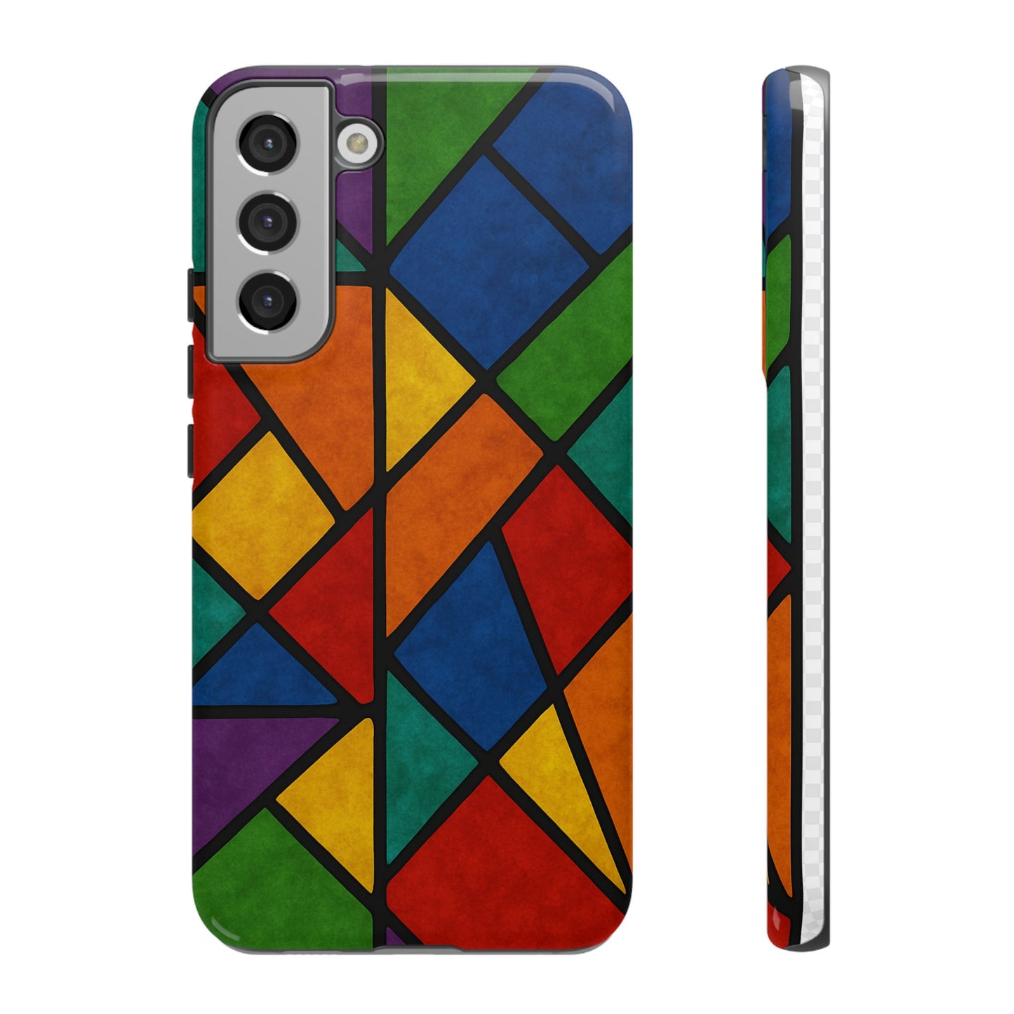 Colorful Phone Case, Stained Glass Pattern, Artistic Phone Cover, Unique Smartphone Protection, Vibrant Gift for All Occasions