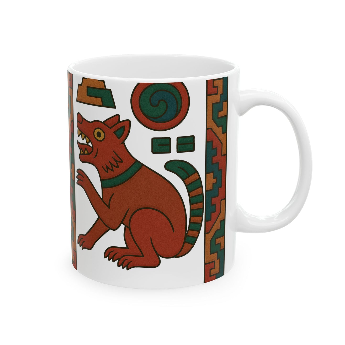 Aztec-Themed Ceramic Mug - Unique Art for Home, Gift for Coffee Lovers, Cultural Gift, Kitchen Decor, Tea Mug, aztec