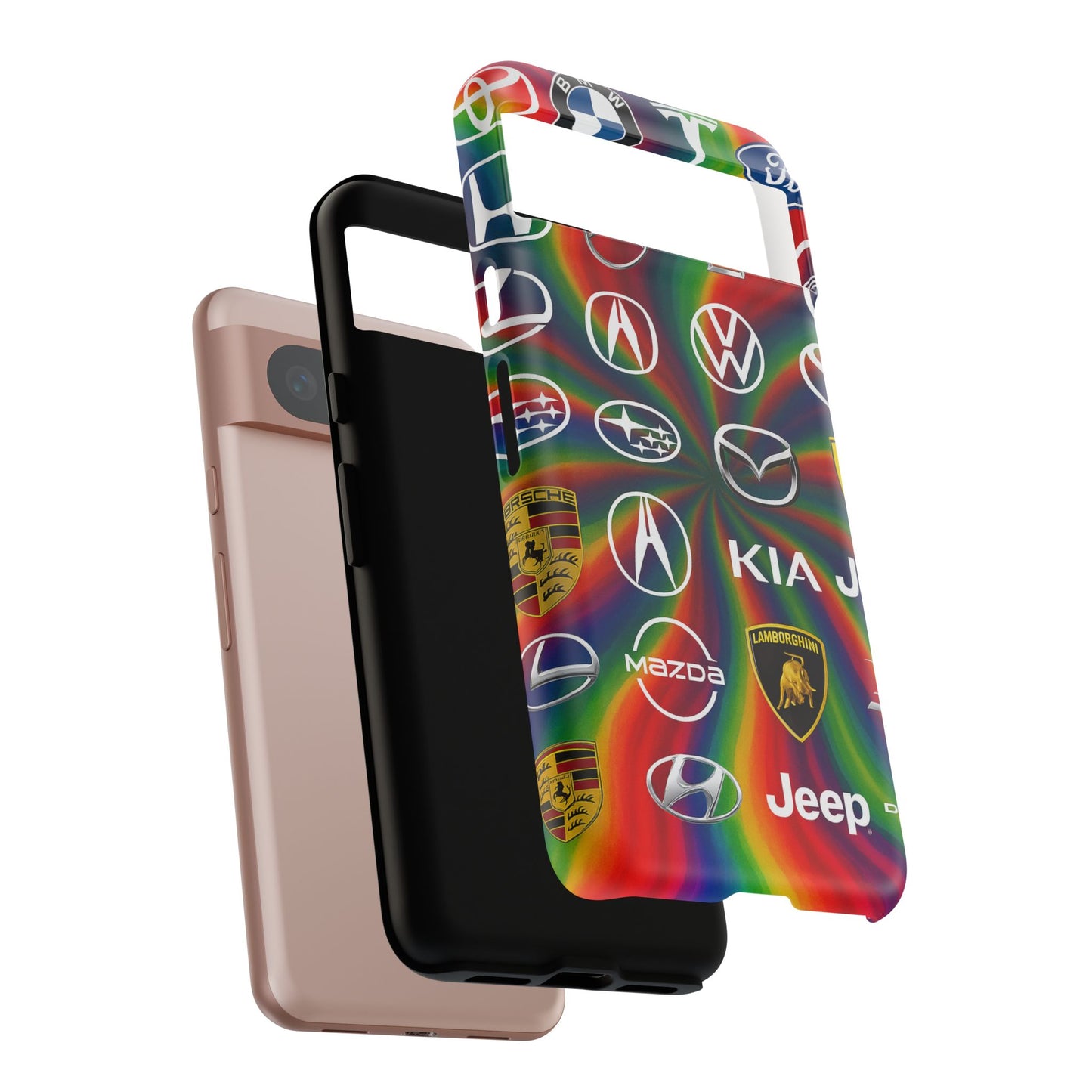 Colorful Car Logos Phone Case - Vibrant Tough Cases for Auto Enthusiasts, Unique Gift for Birthdays, Car Events, and Holidays