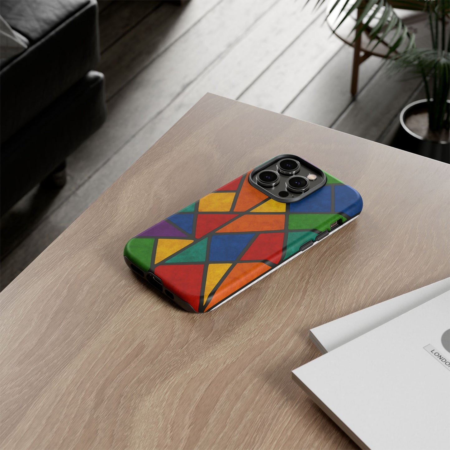 Colorful Phone Case, Stained Glass Pattern, Artistic Phone Cover, Unique Smartphone Protection, Vibrant Gift for All Occasions