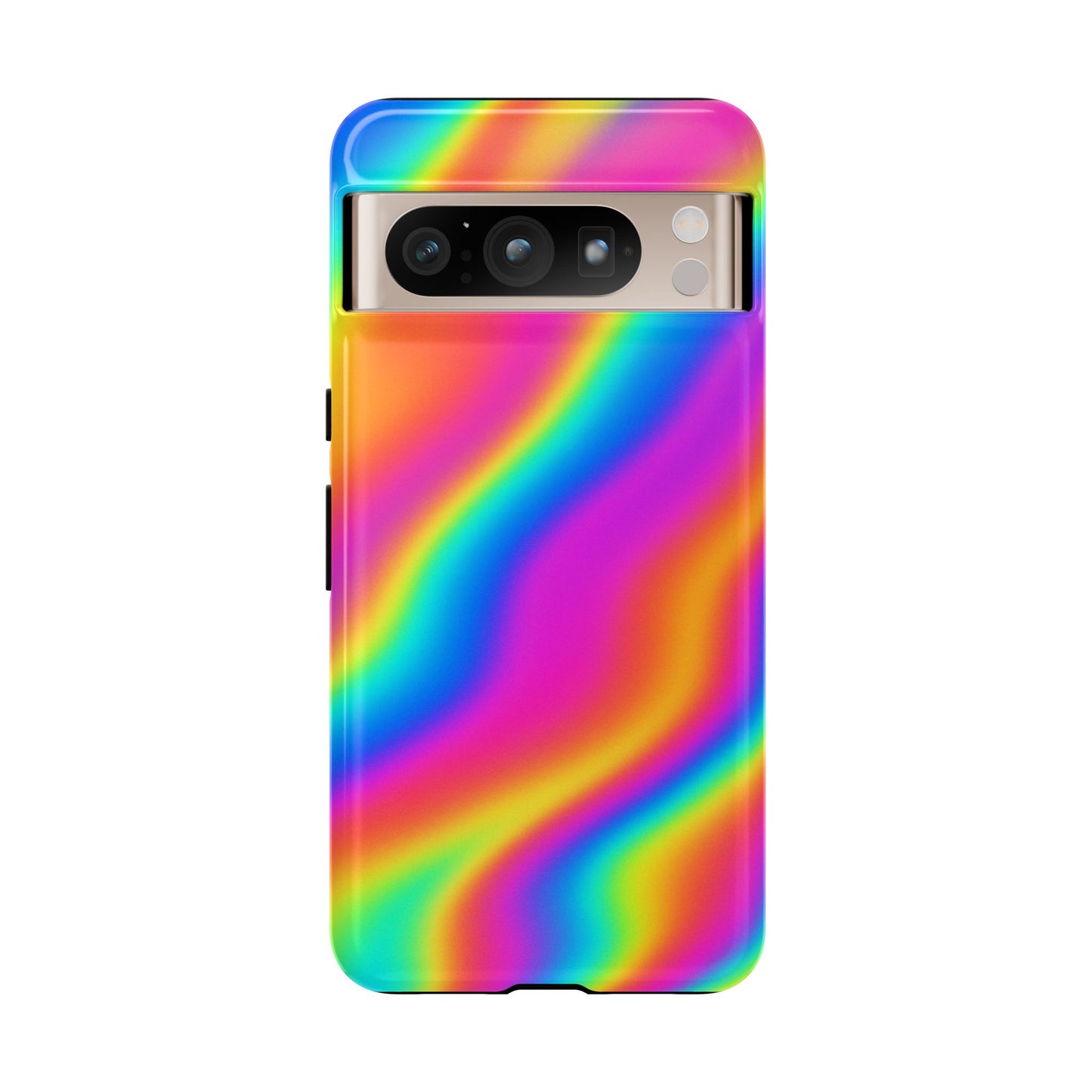Rainbow Wavy Phone Case - Colorful Tough Cases for Stylish Protection, LGBTQ+ Pride Gift, Trendy Phone Accessory, Birthday, Holiday Present