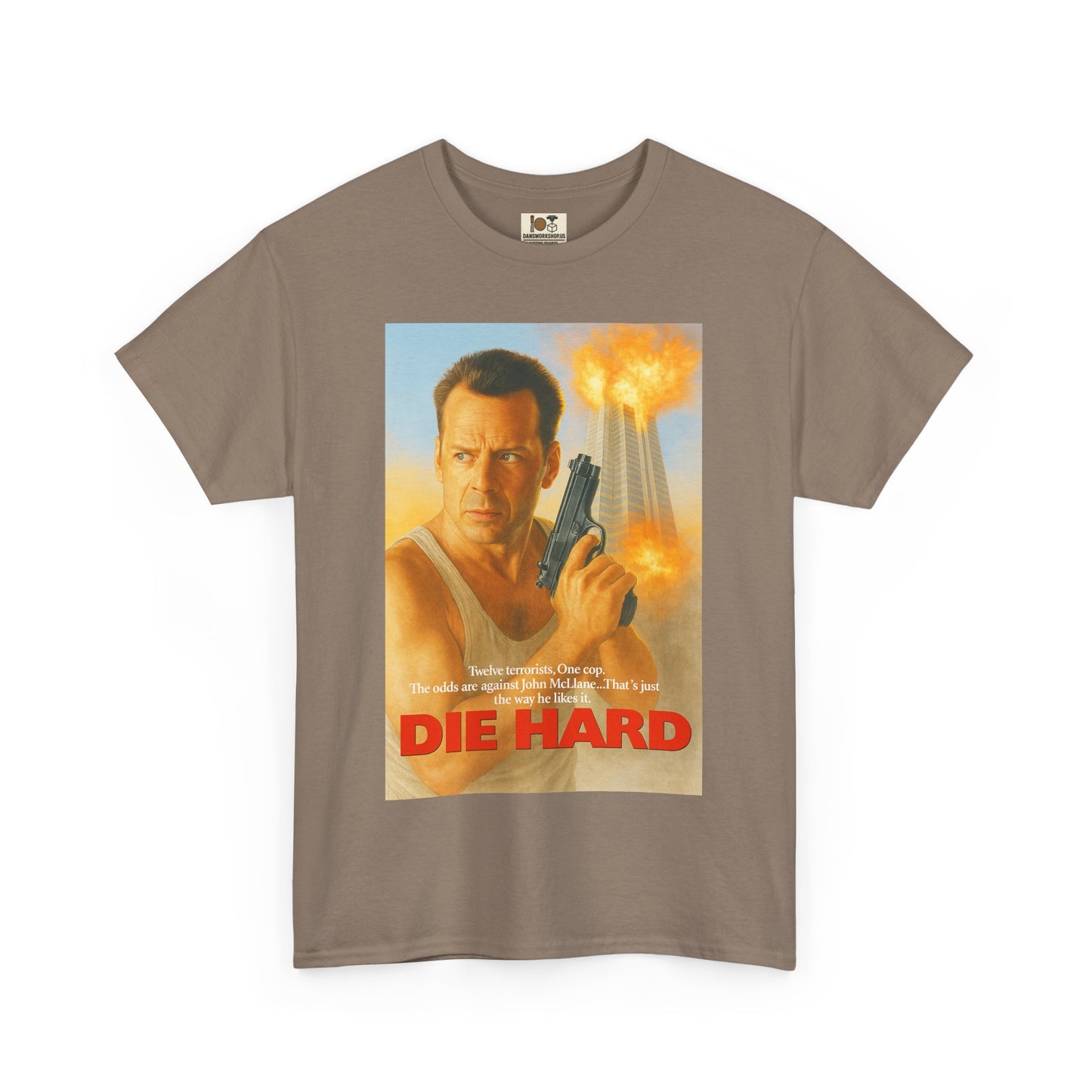 Die Hard Unisex Heavy Cotton Tee - Retro Movie Shirt, Action Film Apparel, Gifts for Movie Lovers, Vintage Tee, Casual Wear
