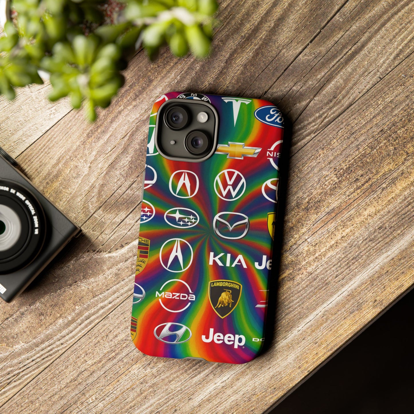 Colorful Car Logos Phone Case - Vibrant Tough Cases for Auto Enthusiasts, Unique Gift for Birthdays, Car Events, and Holidays