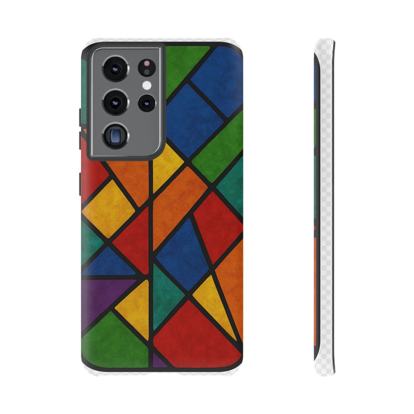 Colorful Phone Case, Stained Glass Pattern, Artistic Phone Cover, Unique Smartphone Protection, Vibrant Gift for All Occasions