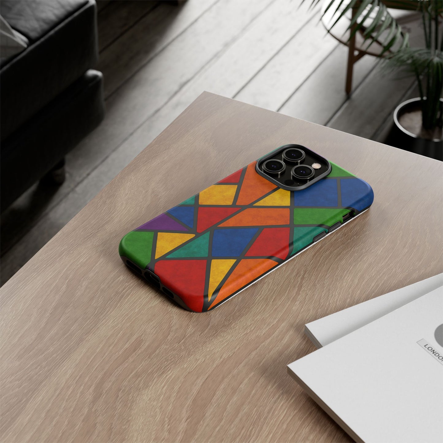 Colorful Phone Case, Stained Glass Pattern, Artistic Phone Cover, Unique Smartphone Protection, Vibrant Gift for All Occasions