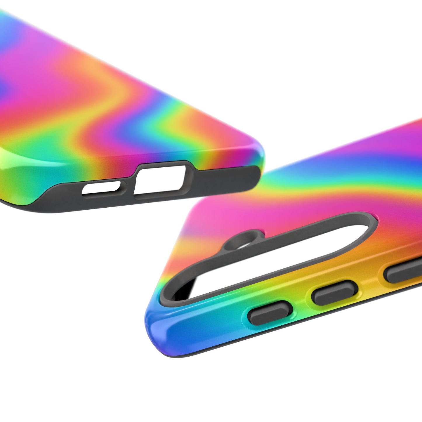 Rainbow Wavy Phone Case - Colorful Tough Cases for Stylish Protection, LGBTQ+ Pride Gift, Trendy Phone Accessory, Birthday, Holiday Present