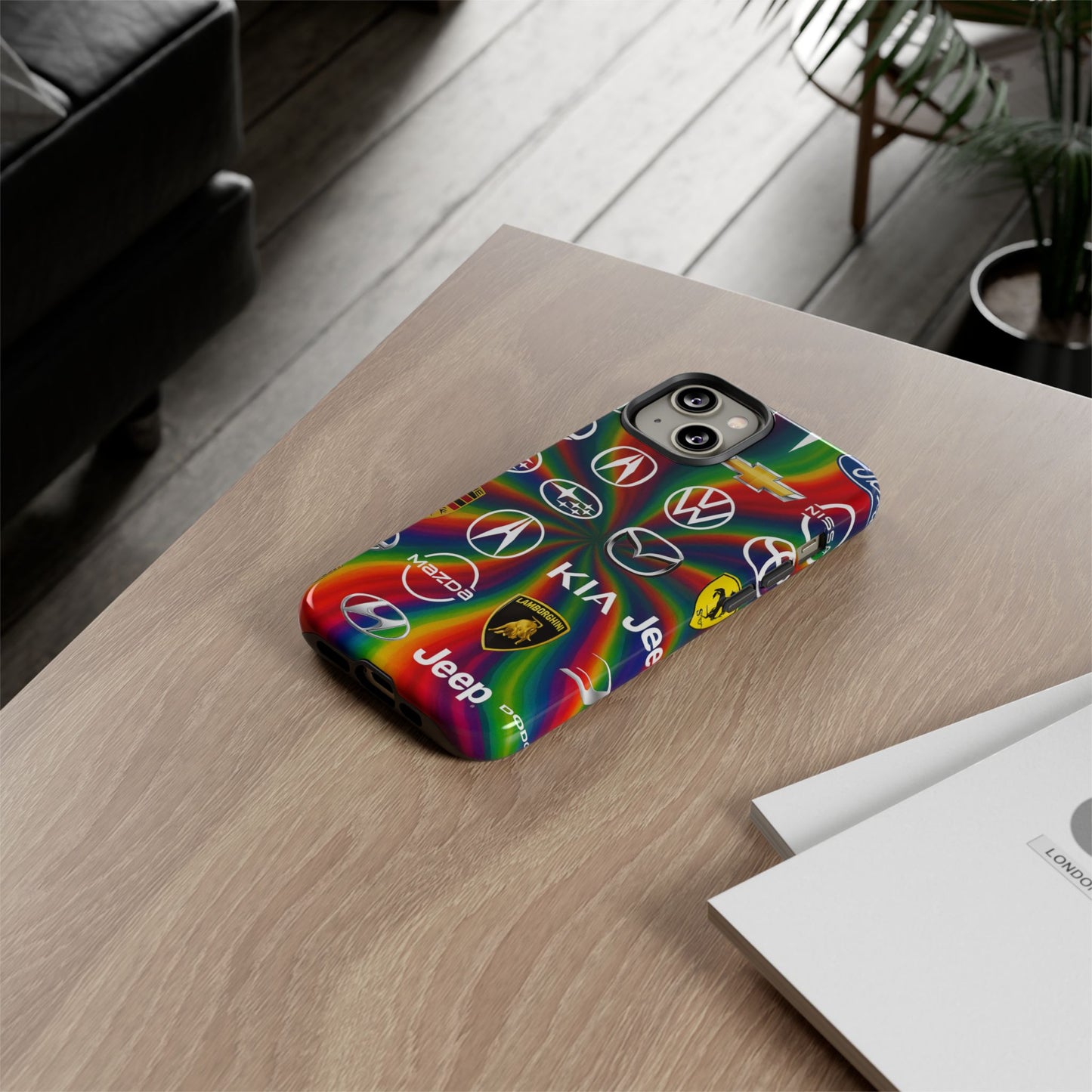 Colorful Car Logos Phone Case - Vibrant Tough Cases for Auto Enthusiasts, Unique Gift for Birthdays, Car Events, and Holidays