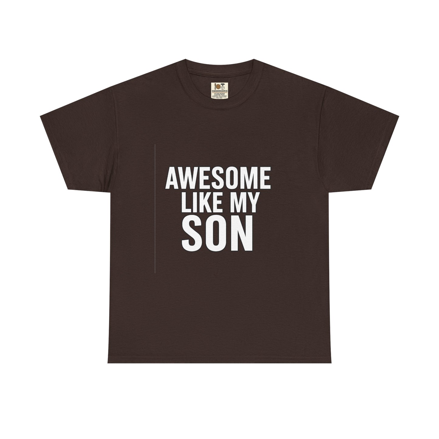Awesome Like My Son Unisex Heavy Cotton Tee - Gift for Parents, Funny T-Shirt, Dad Tee, Family Pride, Everyday Wear
