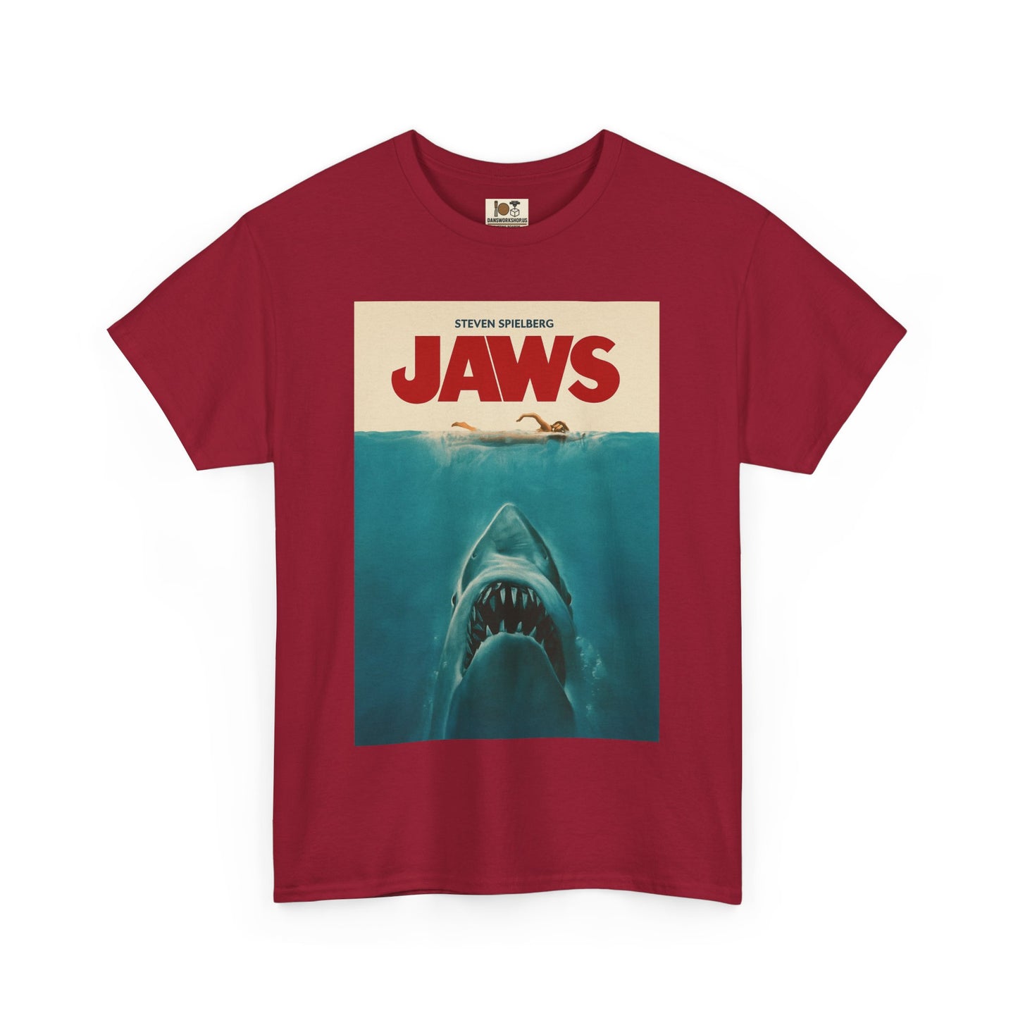 Jaws Unisex Heavy Cotton Tee, Vintage Movie Shirt, Shark Lover Gift, Ocean Theme Clothing, Summer Casual Wear