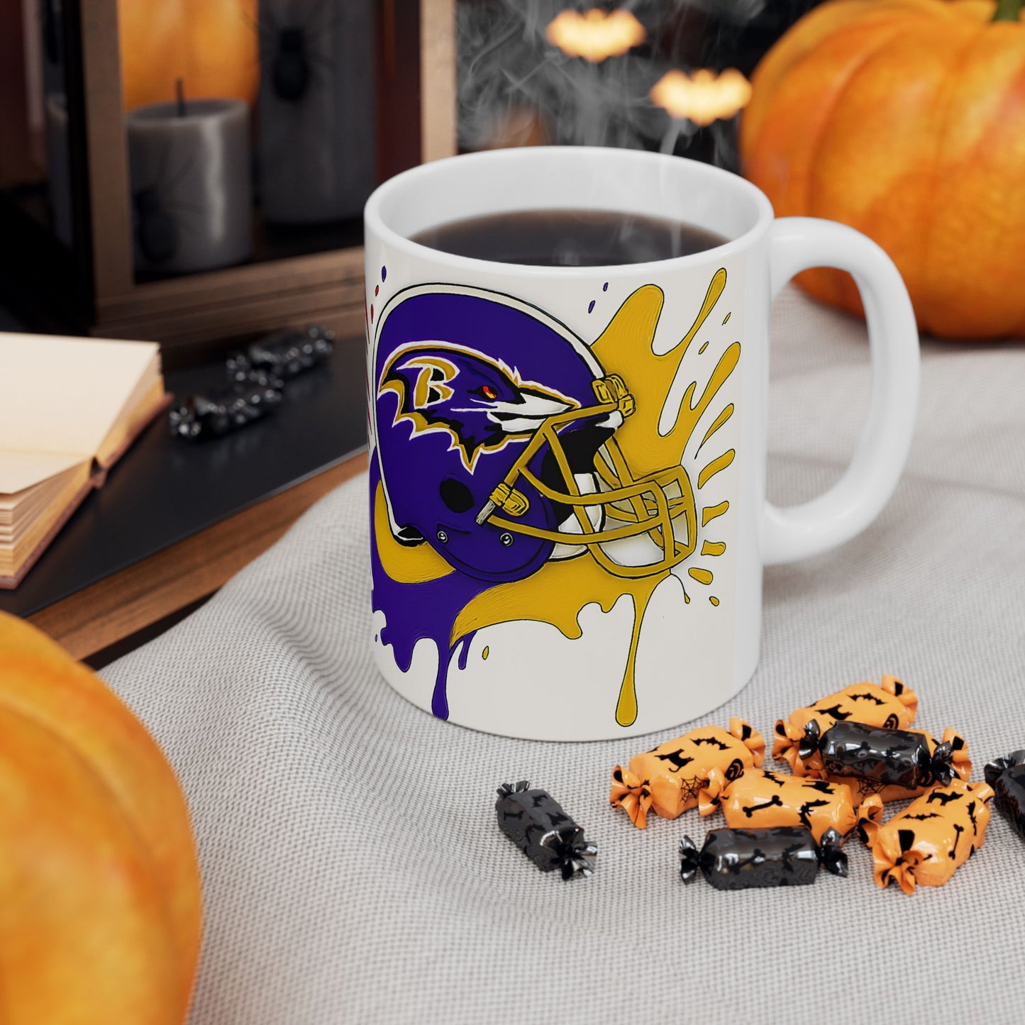 Bold NFL Ceramic Mug with Team Colors, Perfect for Game Day, Gifts for Football Fans, Sports Enthusiasts, Tailgate Parties, Collectibles